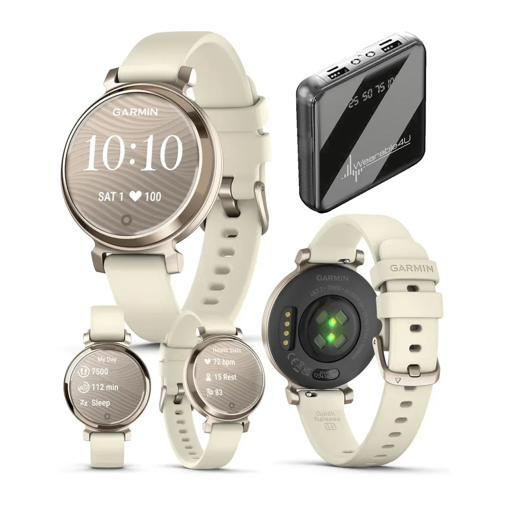 Smartwatch Garmin Lily 2 Cream Gold con banda Coconut Silicone talla Small