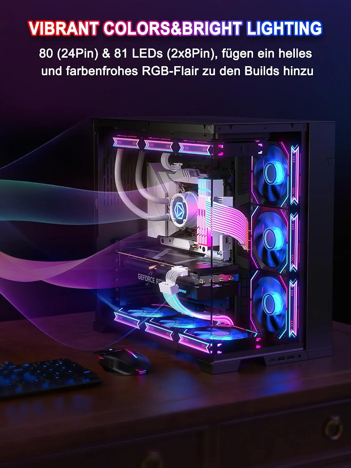 Sirlyr RGB PSU Extension Cables,with 24 ATX/2×8 Pin PCIE