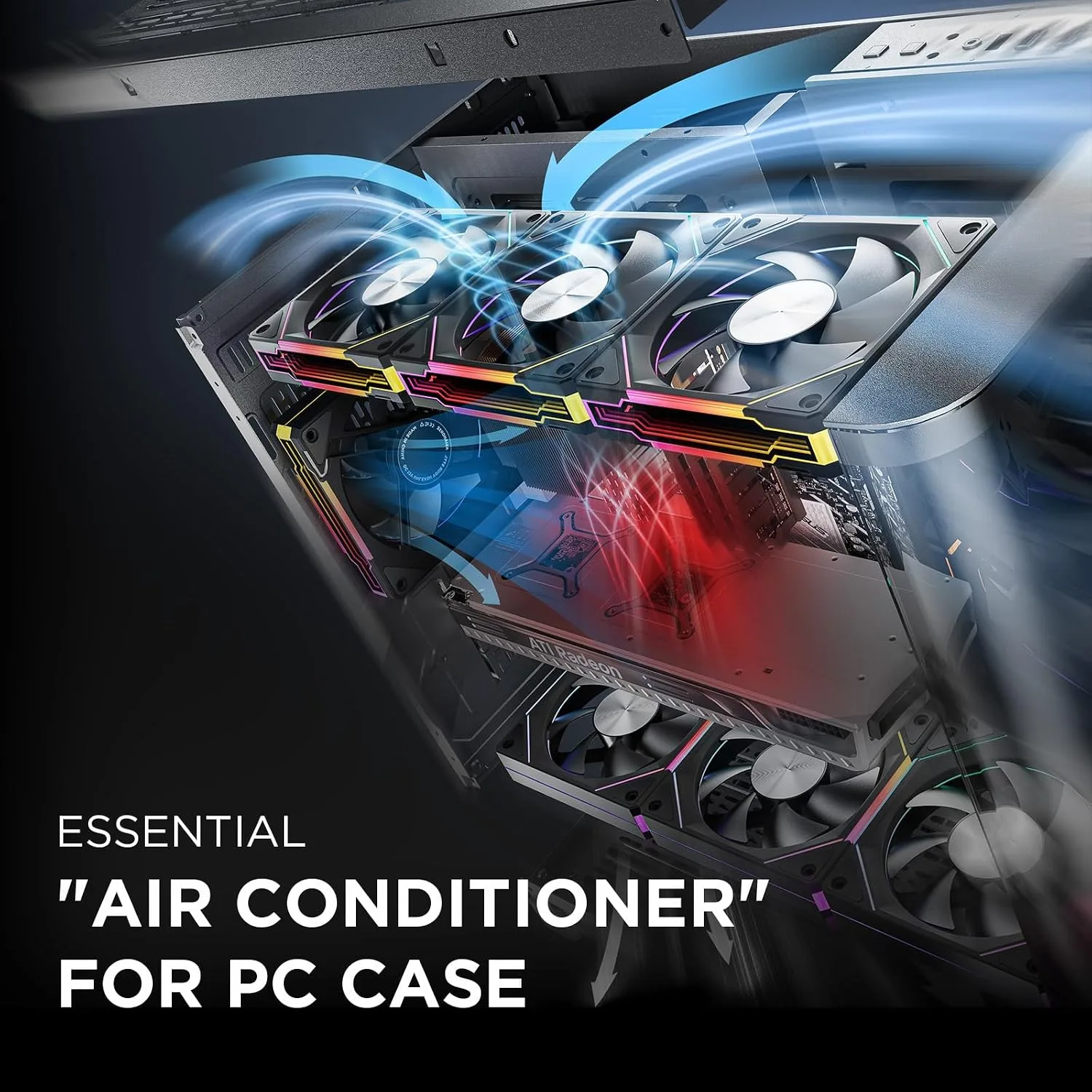 AsiaHorse AMICIPro 120mm PC Case Fans,Ultra-Quiet Operation <30dB, 1800 RPM HDB Bearings, 12 LED ARGB Lights,Aura SYNC Compatible for Enhanced Cooling (Forward Blade)
