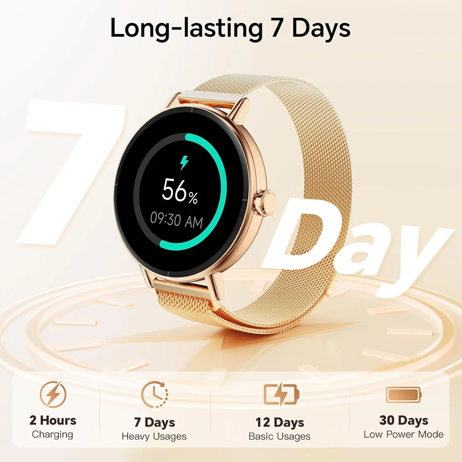 Yoever Smart Watch for Men Women,1.57" Touchscreen,Round Fitness Trackers