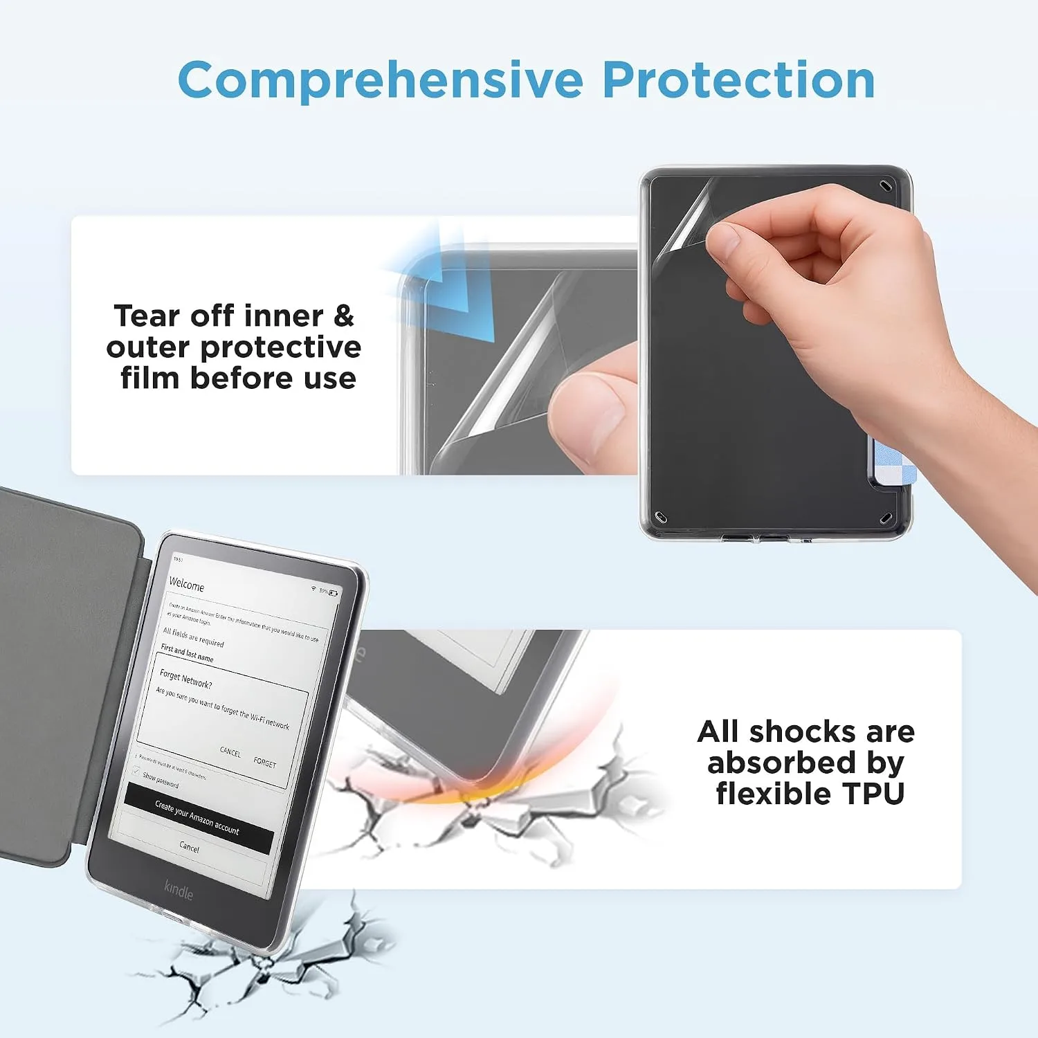 Clear Case for 7'' Kindle Paperwhite 12th Gen 2024 & Colorsoft