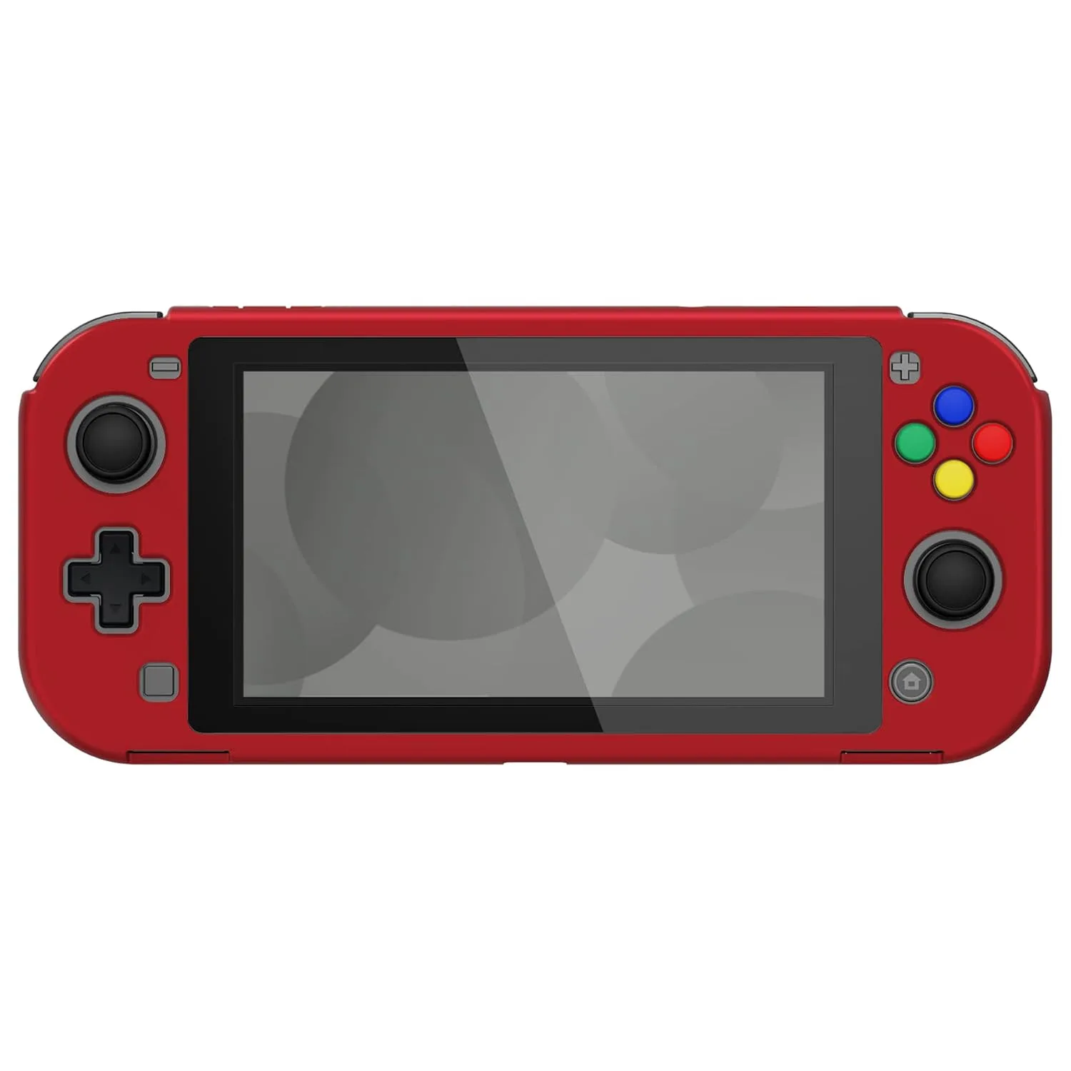 eXtremeRate PlayVital Customized Protective Grip Case for Nintendo Switch Lite, Scarlet Red Hard Cover Protector for Nintendo Switch Lite - 1 x Black Border Tempered Glass Screen Protector Included