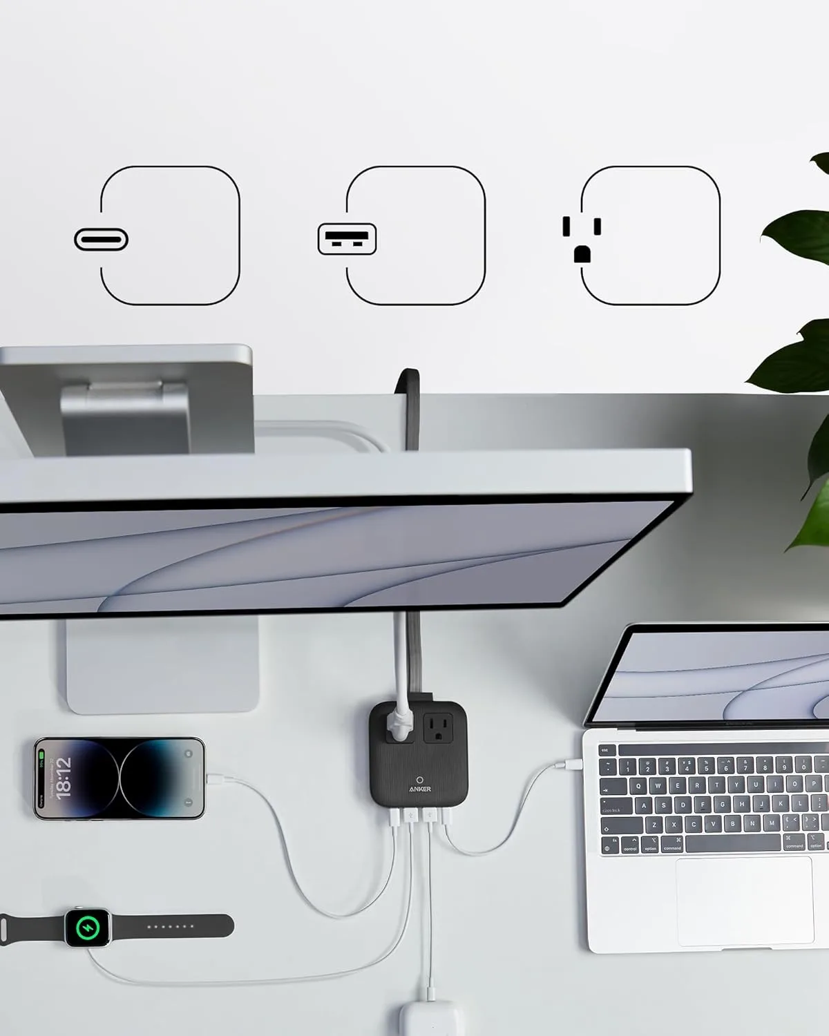 Anker Travel Power Strip, Anker Nano 67W Max 6-in-1 USB C Charger, 2 USB C
