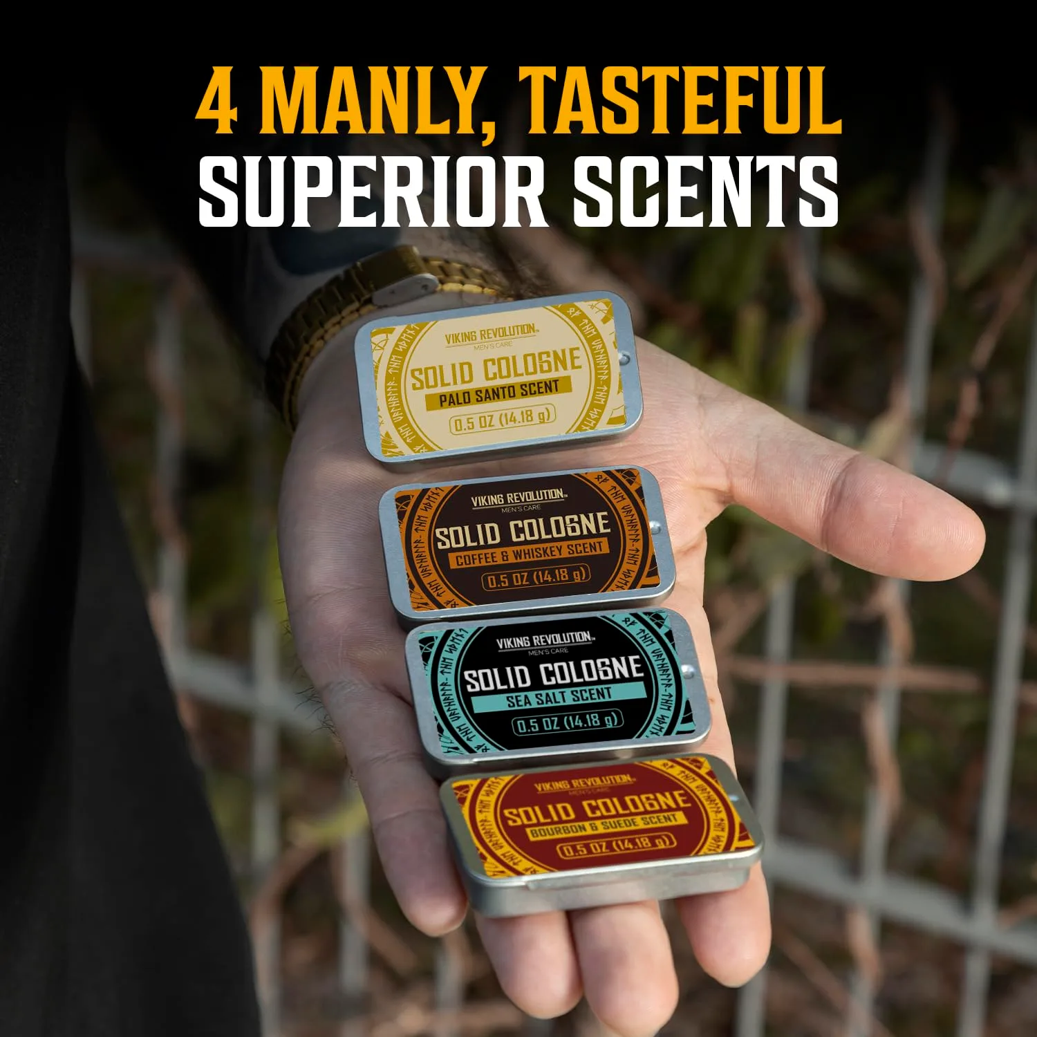 Viking Revolution Solid Cologne Set - Variety 3-0.5 oz (4 Pack)