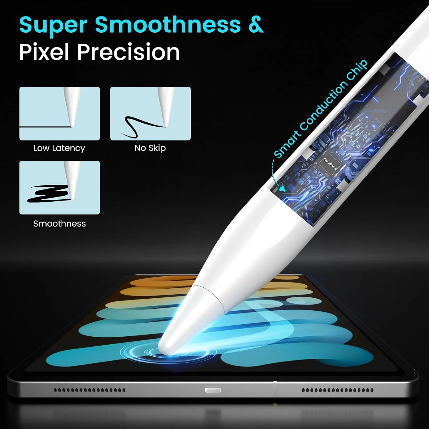 Stylus Pen for iPad 2026-2018, 35H Long Battery, Palm Rejection, Magnetic