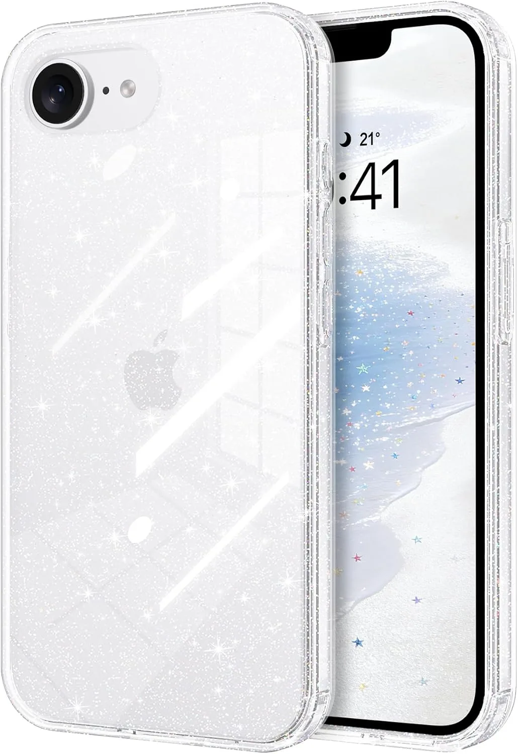 YINLAI for iPhone 17e, 16e Case 6.1-Inch Anti-Yellowing, Clear Glitter