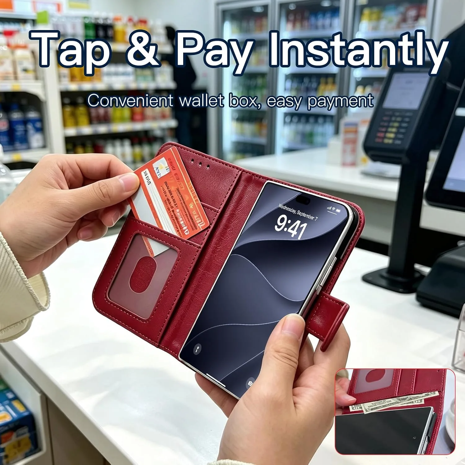 Wallet Phone Case Crafted for iPhone Duo Burgundy