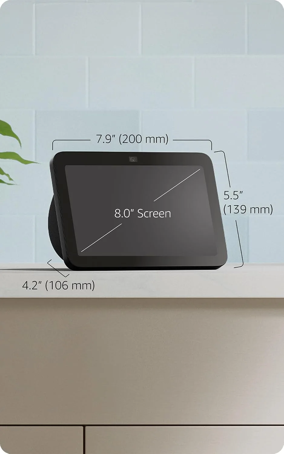 Amazon Echo Show 8, With Spatial Audio, Smart Home Hub, ideal for open living spaces, Designed for Alexa+, Glacier White