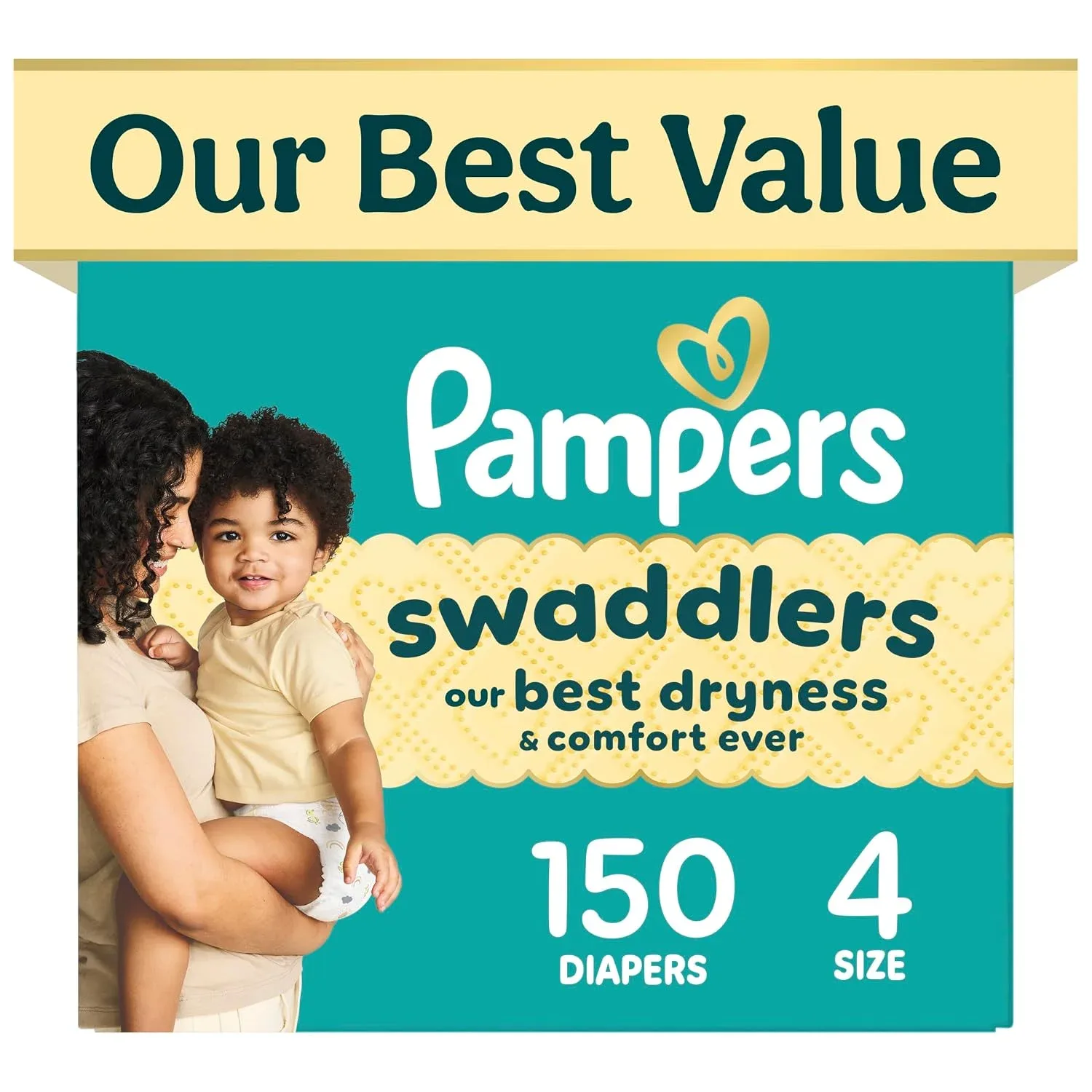 Pampers Swaddlers Pañales Desechables para Bebé Tallas Preemie a 8 - Talla 4 / 150
