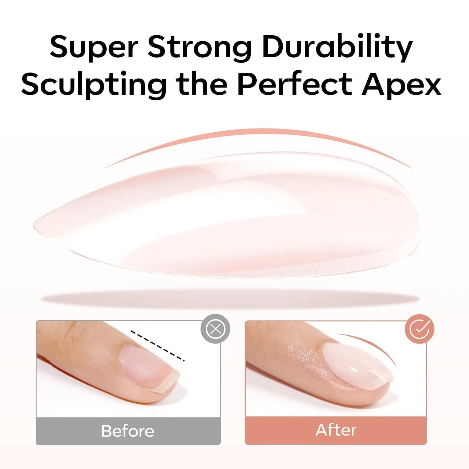modelones Rubber Builder Nail Gel Base Coat, Jelly Nude Translucent Builder Base Nail Gel Thickening Strengthening Building Apex for Beginner DIY Salon at Home