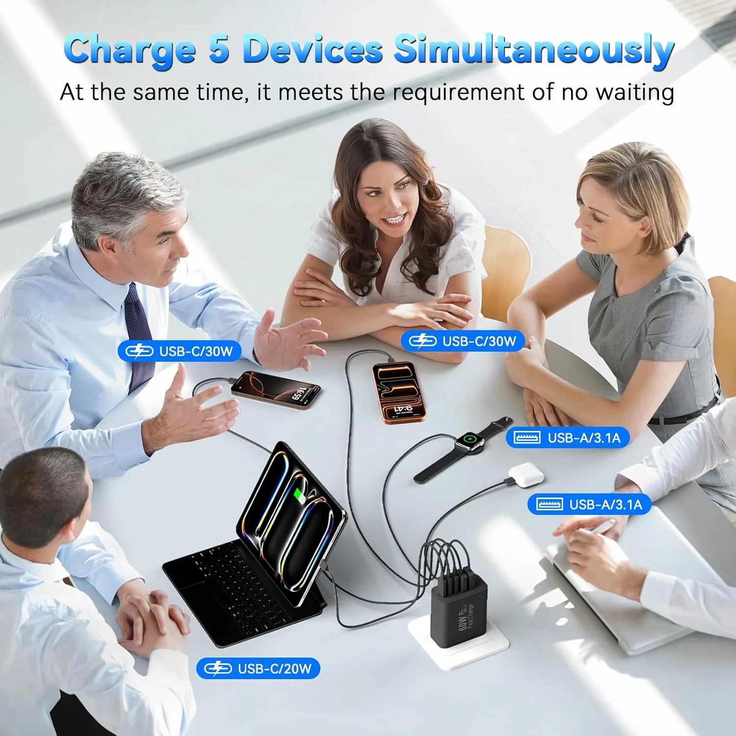 USB C Fast Charger Blocks, 60W iPhone USB Type C Wall Charging Power Blocks