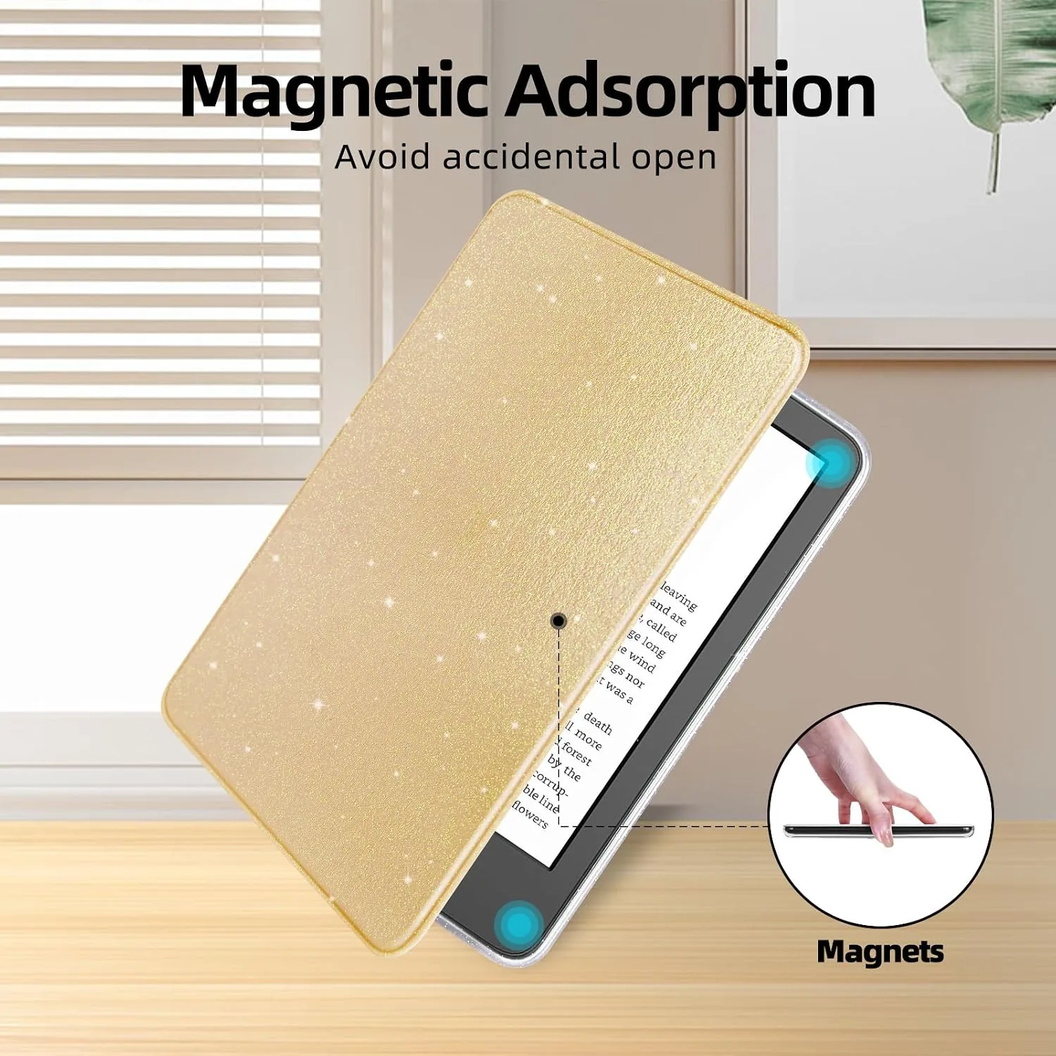 Glitter Case for 6" Kindle Basic 11th Gen 2024/2022,Glitter Golden