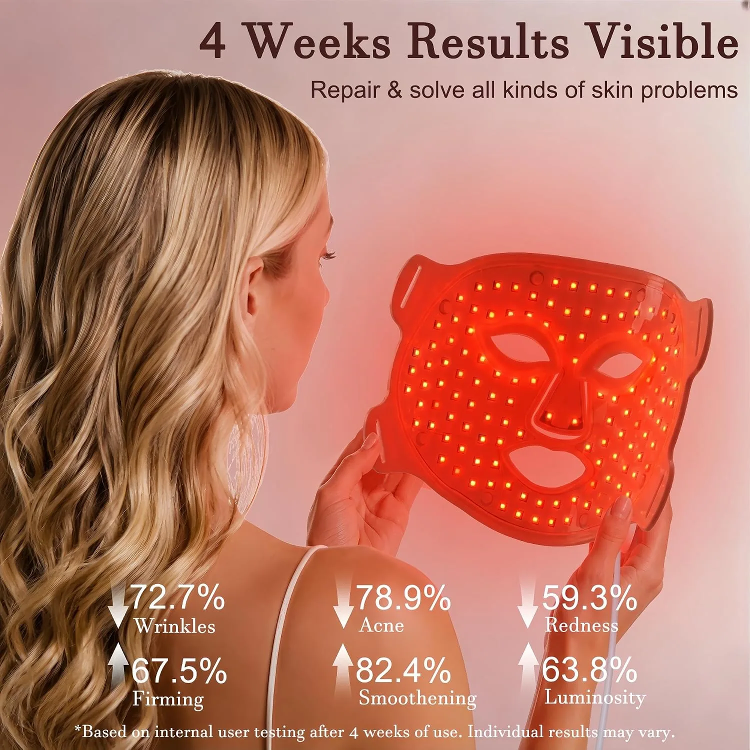 Red Light Therapy Mask for Face, 8 Color LED Mask for Anti-Aging