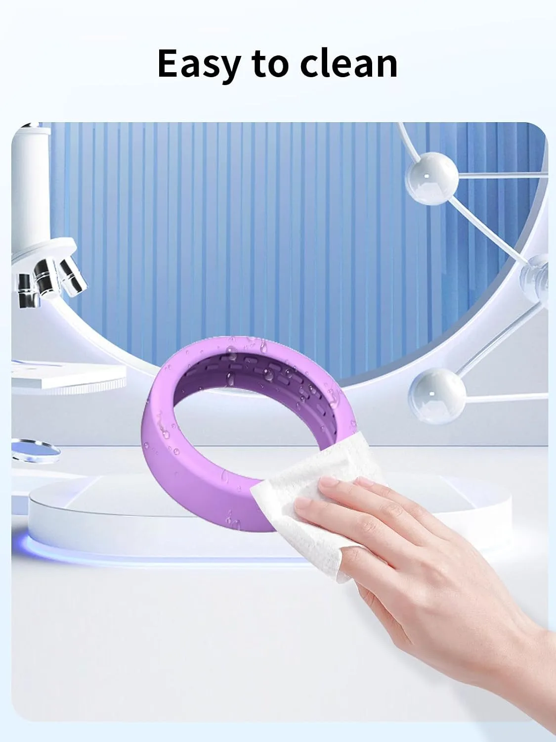for OURA Ring5 Silicone Ring Protector Case.(Size:6~9)-Black+Purple
