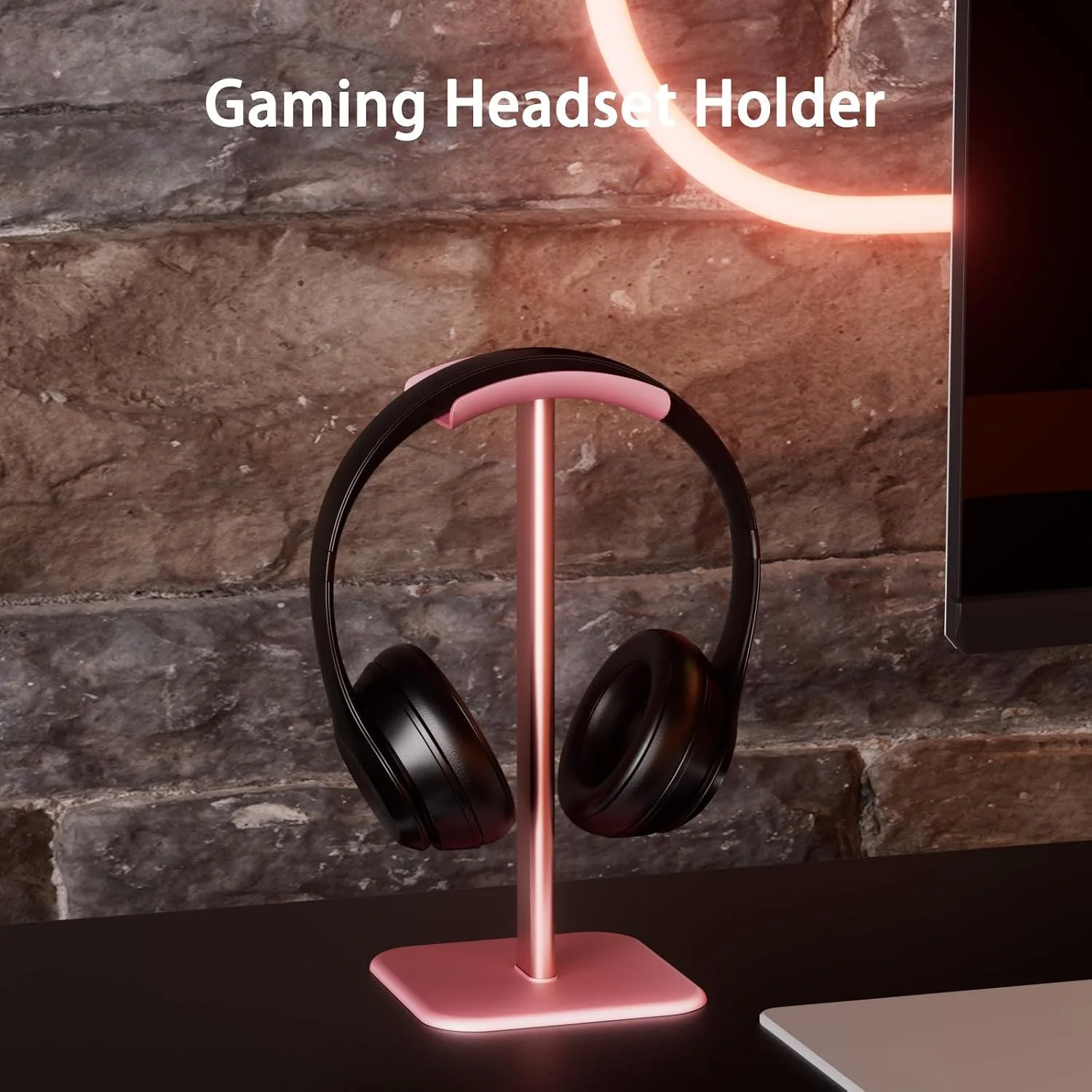 Headphone Stand for Desk - Headset Stand Headphone Holder (Pink)