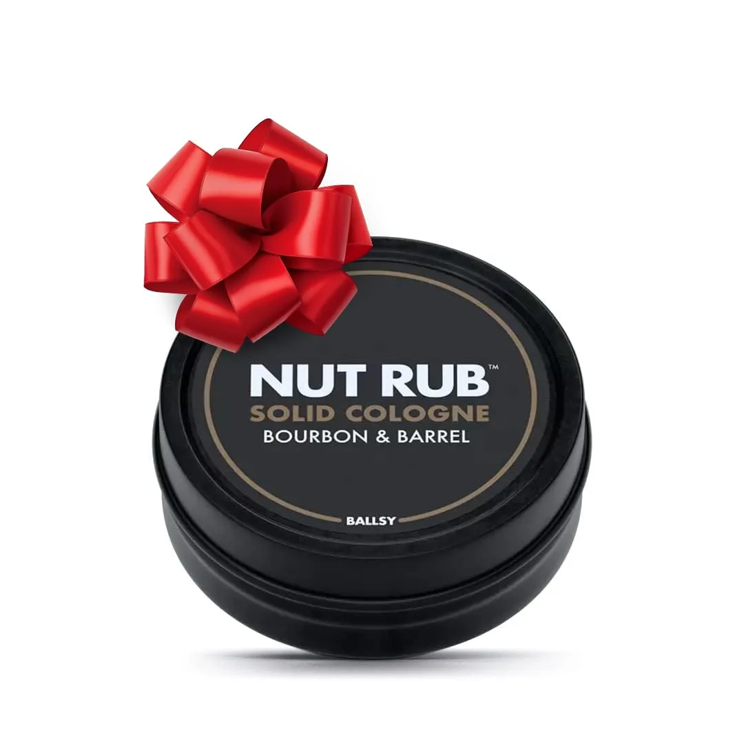 Ballsy Nut Rub Mens Cologne, Solid Cologne for Men, Bourbon&Barrel, 0.85 Oz