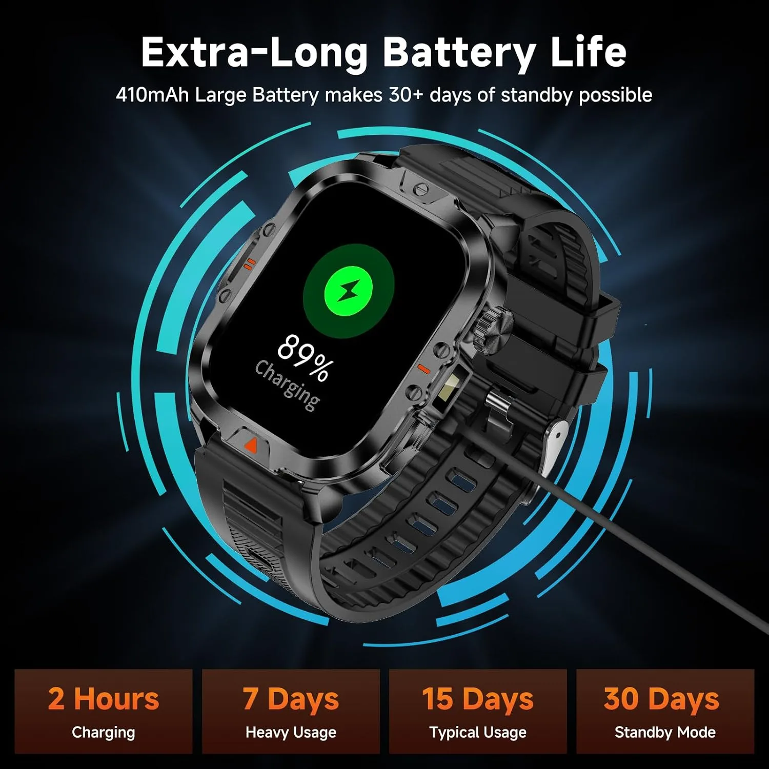Smart Watch for Men Military Answer/Make Call 2.01″ Display