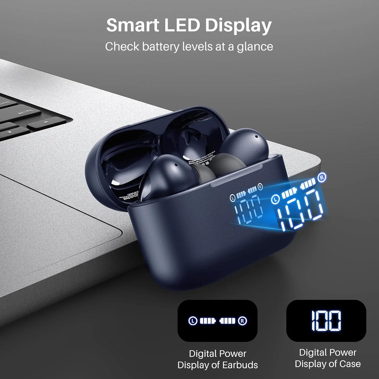TOZO T20 Wireless Earbuds 97H Playtime, Wireless Charging LED Display Case