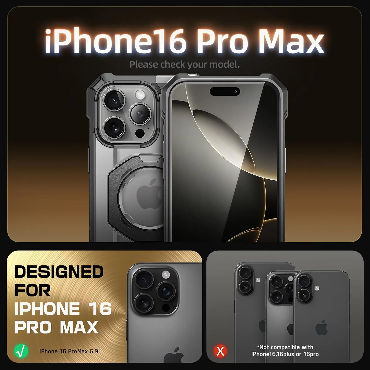 SUPCASE for iPhone 16 Pro Max Case with Camera Control Button, Gray