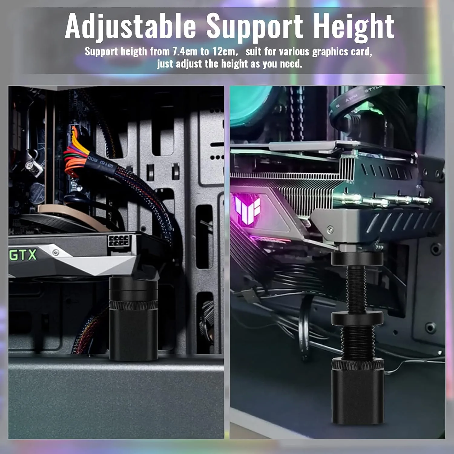 TEAMOLA Short GPU Support Bracket - Adjustable GPU Anti-Sag Stand GPU Mount