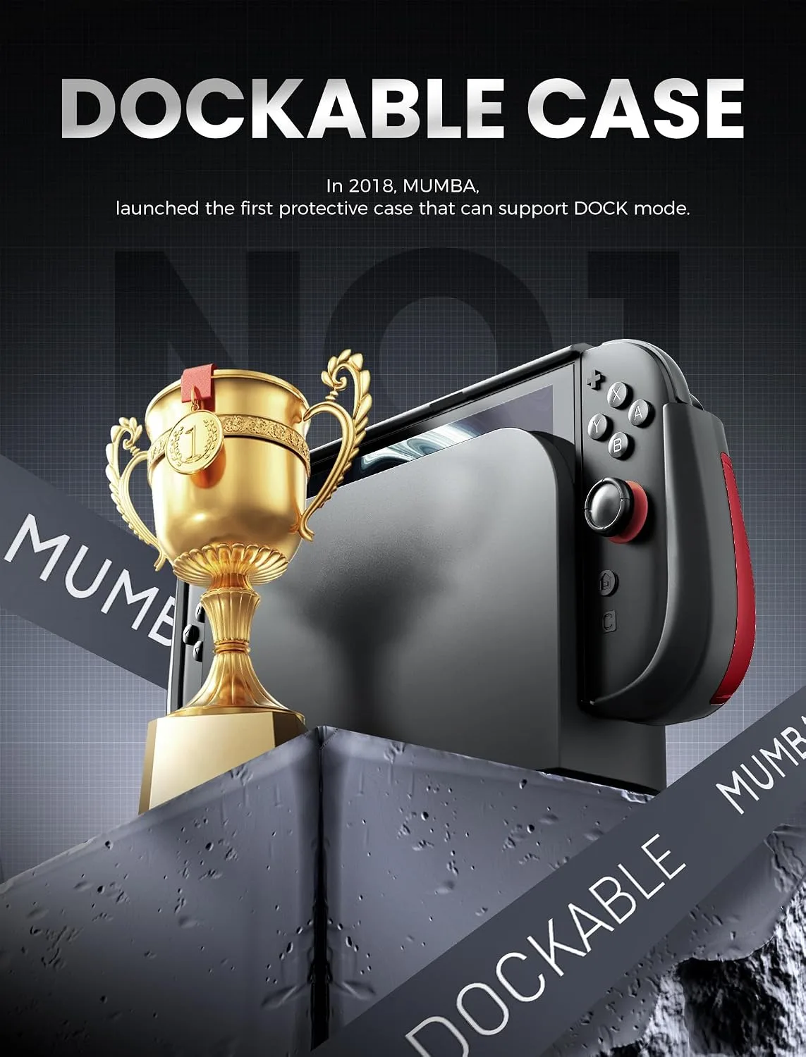 Mumba Titan Case for Nintendo Switch 2 with Kickstand & 7 Card Slots, Ruddy