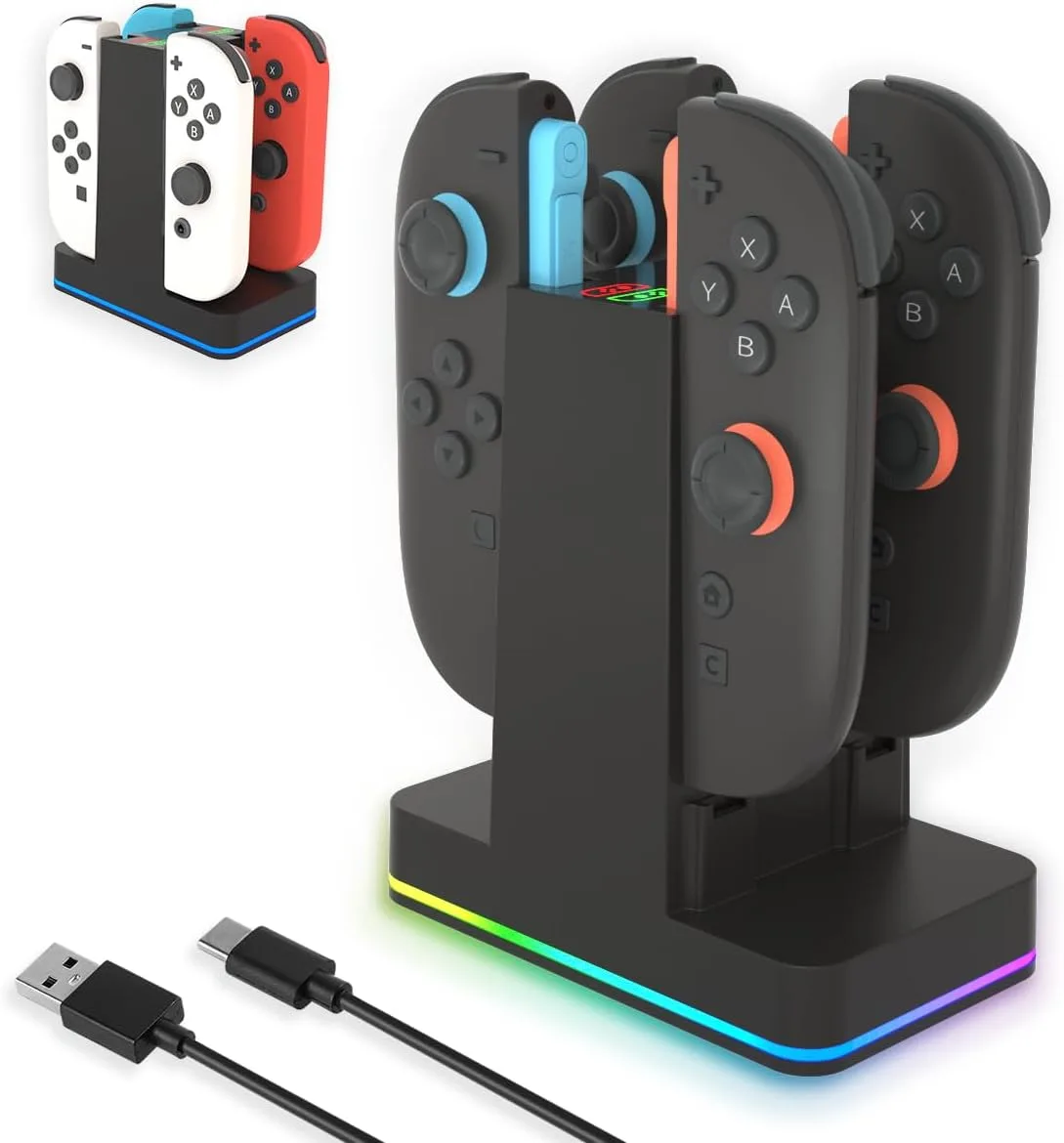 Base de carga para JoyCon Purbhe para Nintendo Switch 1 y 2