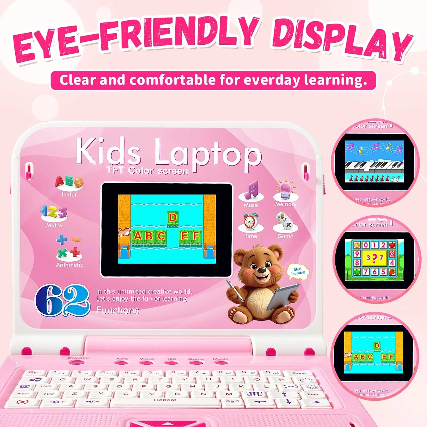 Kids Laptop: Educational Toy with Color Screen for Kids Ages 5+