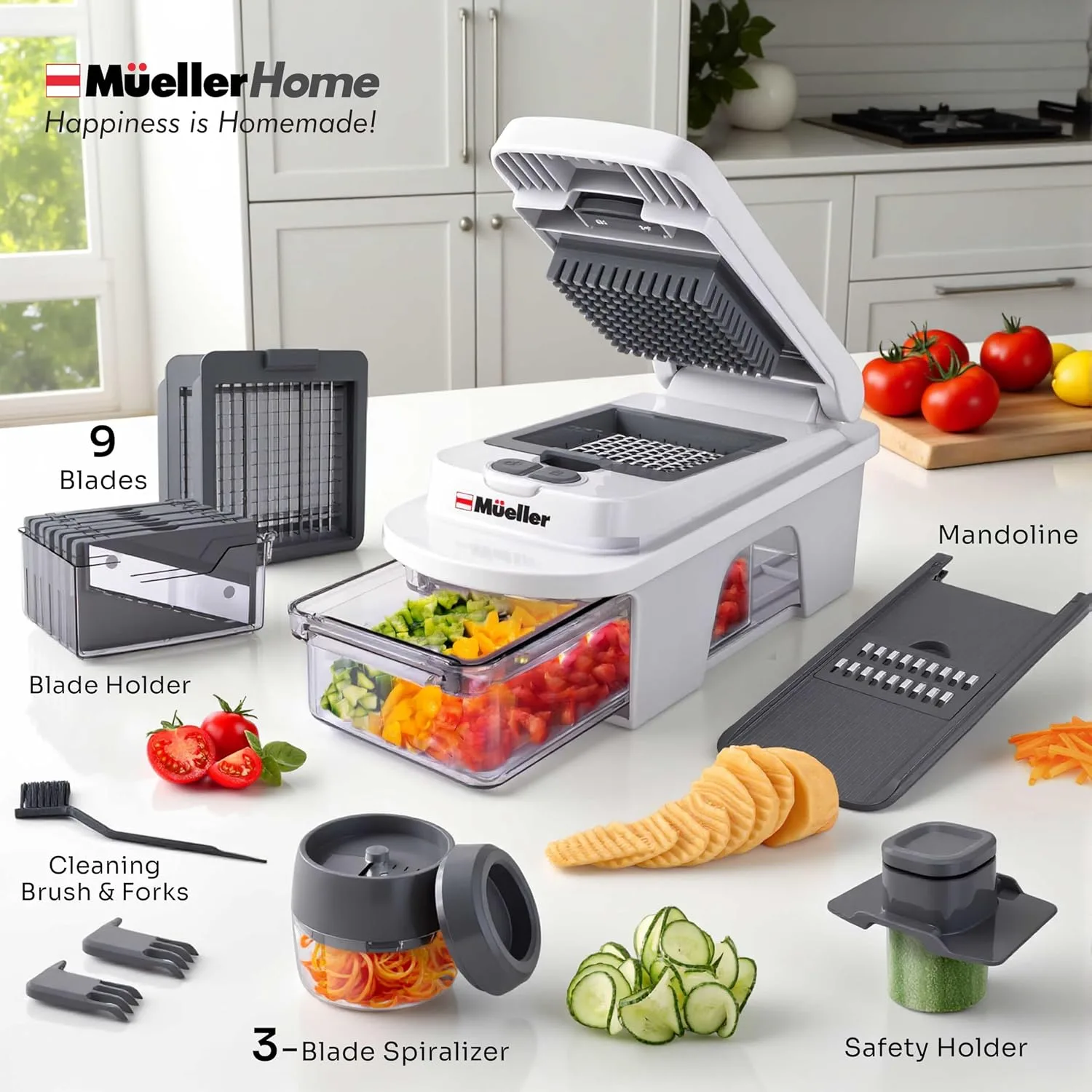 Mueller Pro-Series All-in-One, 12 Blade Mandoline Slicer for Kitchen
