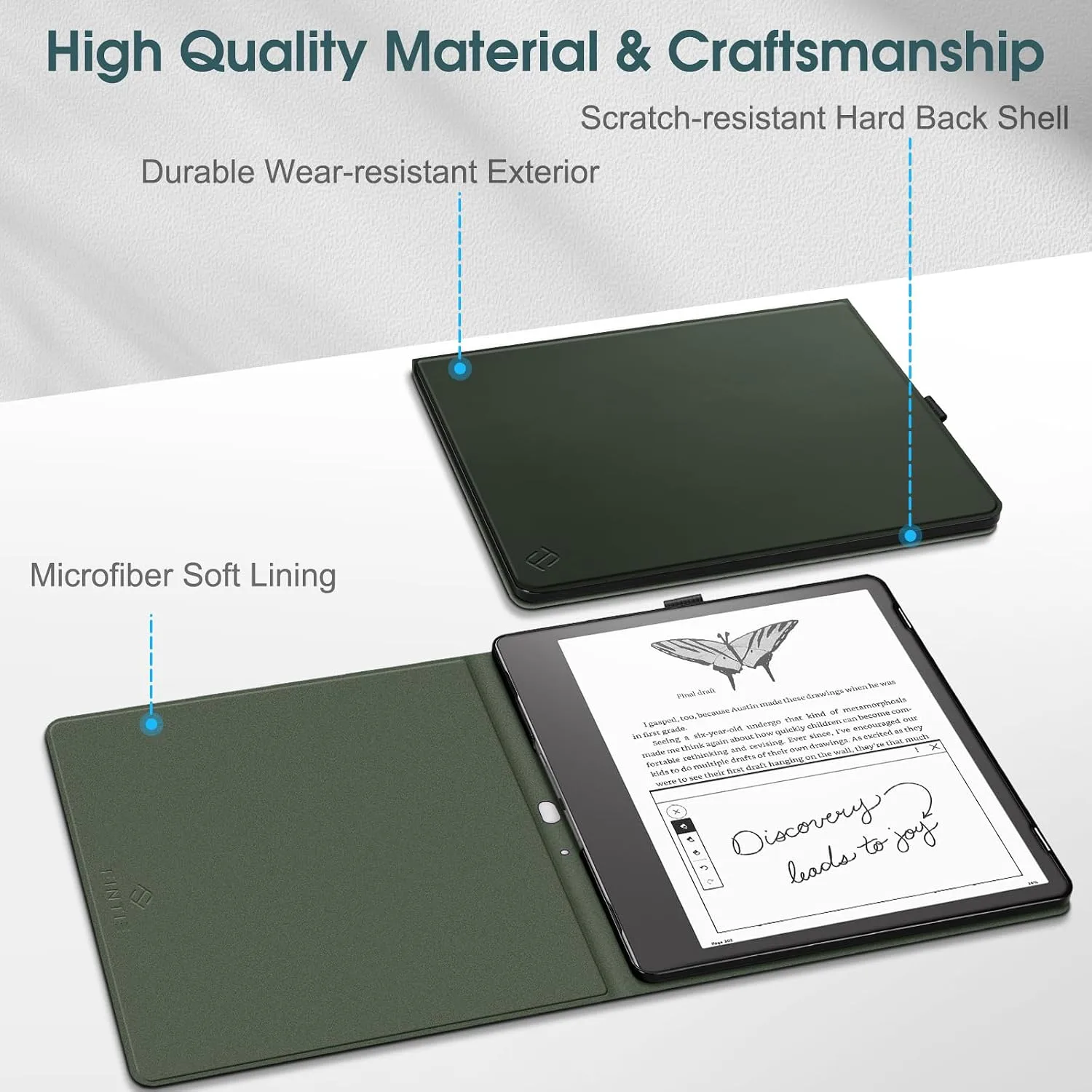 Fintie Slimshell Case for 10.2" Kindle Scribe 2024/2022, Alpine Green