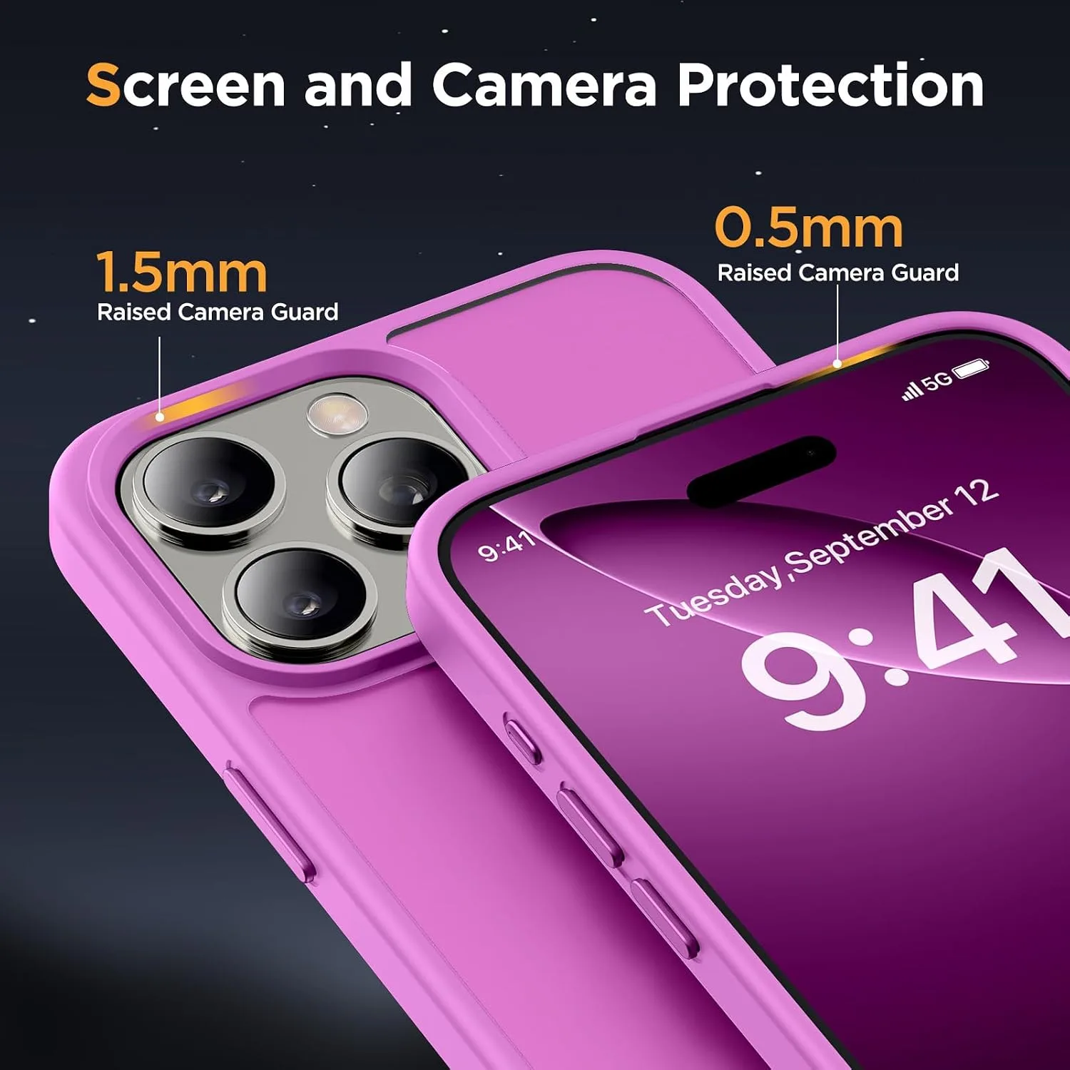 Miracase Magnetic for iPhone 16 Pro Max Case, 6.9 inch, Slim, Lilac Pink
