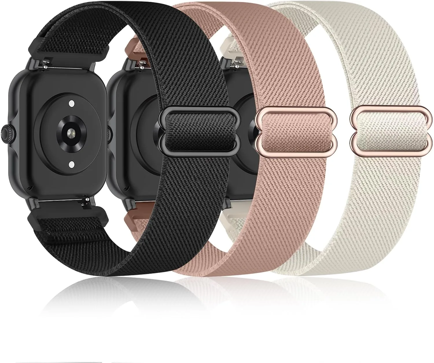 3 Pack Stretchy Nylon Bands for IDW13,IDW16,IDW19 Smartwatch Bands, 22mm Elastic Straps for Fitpolo IDW13/Woneligo W13/FITVII HM57, TOOBUR/ENOMIR/MILOUZ/Gydom/Faweio/Amzhero/Tensky IDW19 Smart Watch for Women Men