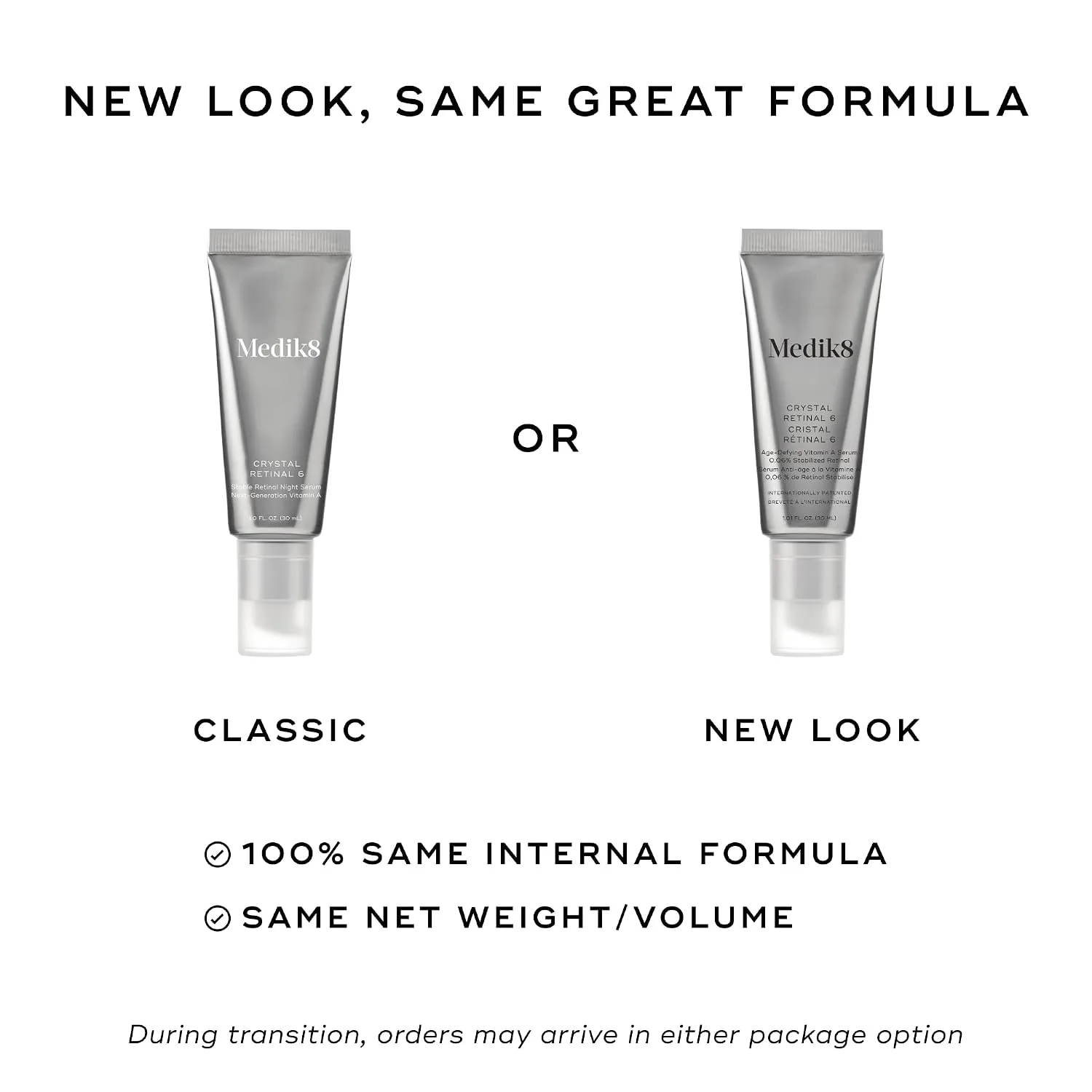 Medik8 Crystal Retinal 6 - Firming, Advanced Skin Retinaldehyde Face Serum - Night Serum with Hyaluronic Acid and Vitamin E - Gluten Free - 1 oz