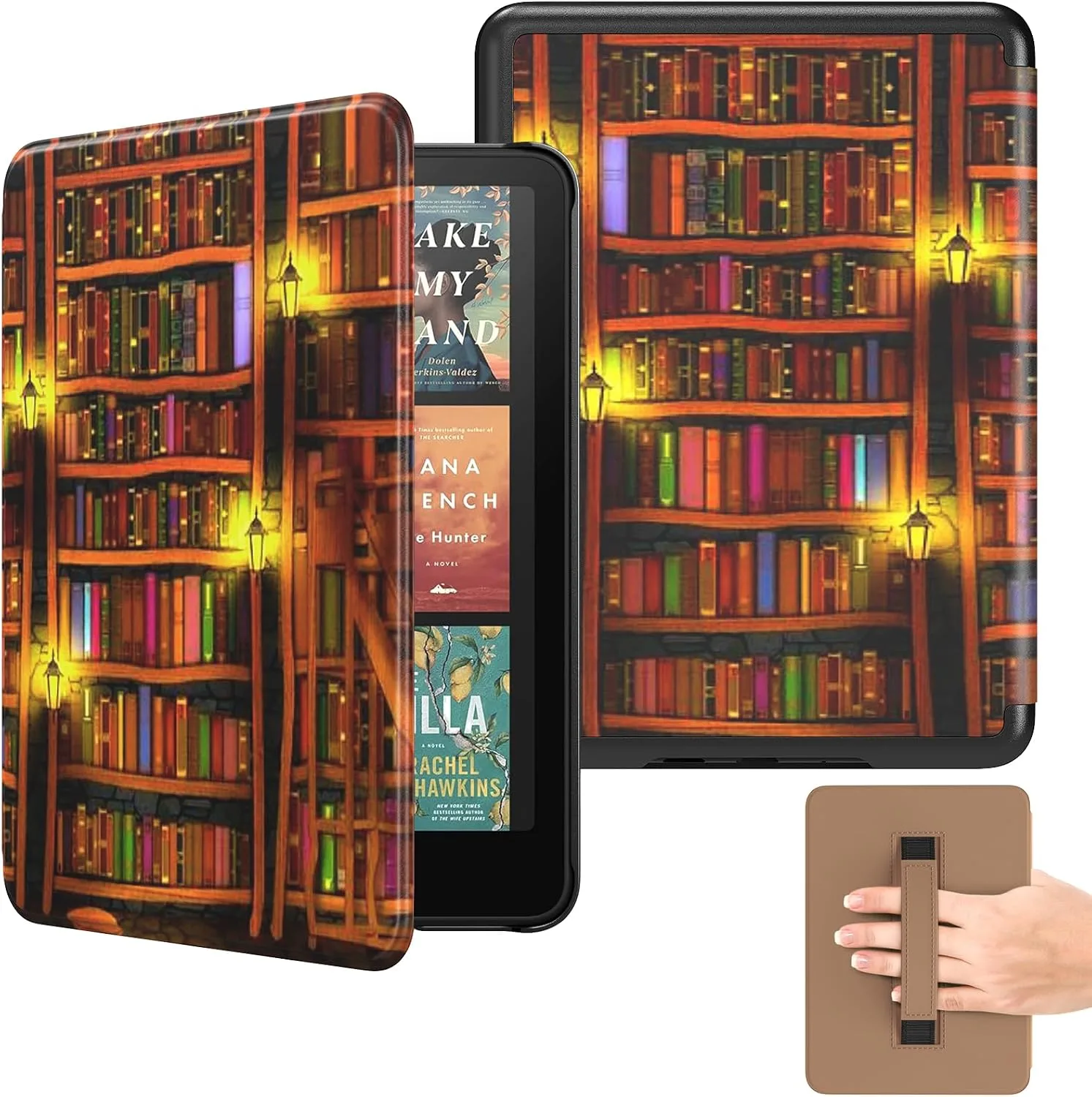 MoKo Case for 7" Kindle Paperwhite 12th Gen 2024 & Colorsoft, Retro Library