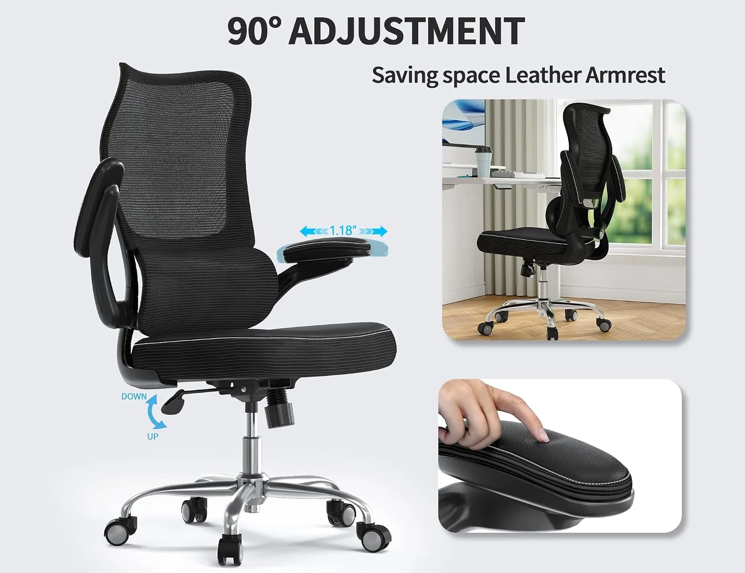 TRALT Office Chair Ergonomic Desk Chair with Lumbar Support Black Ink, 1