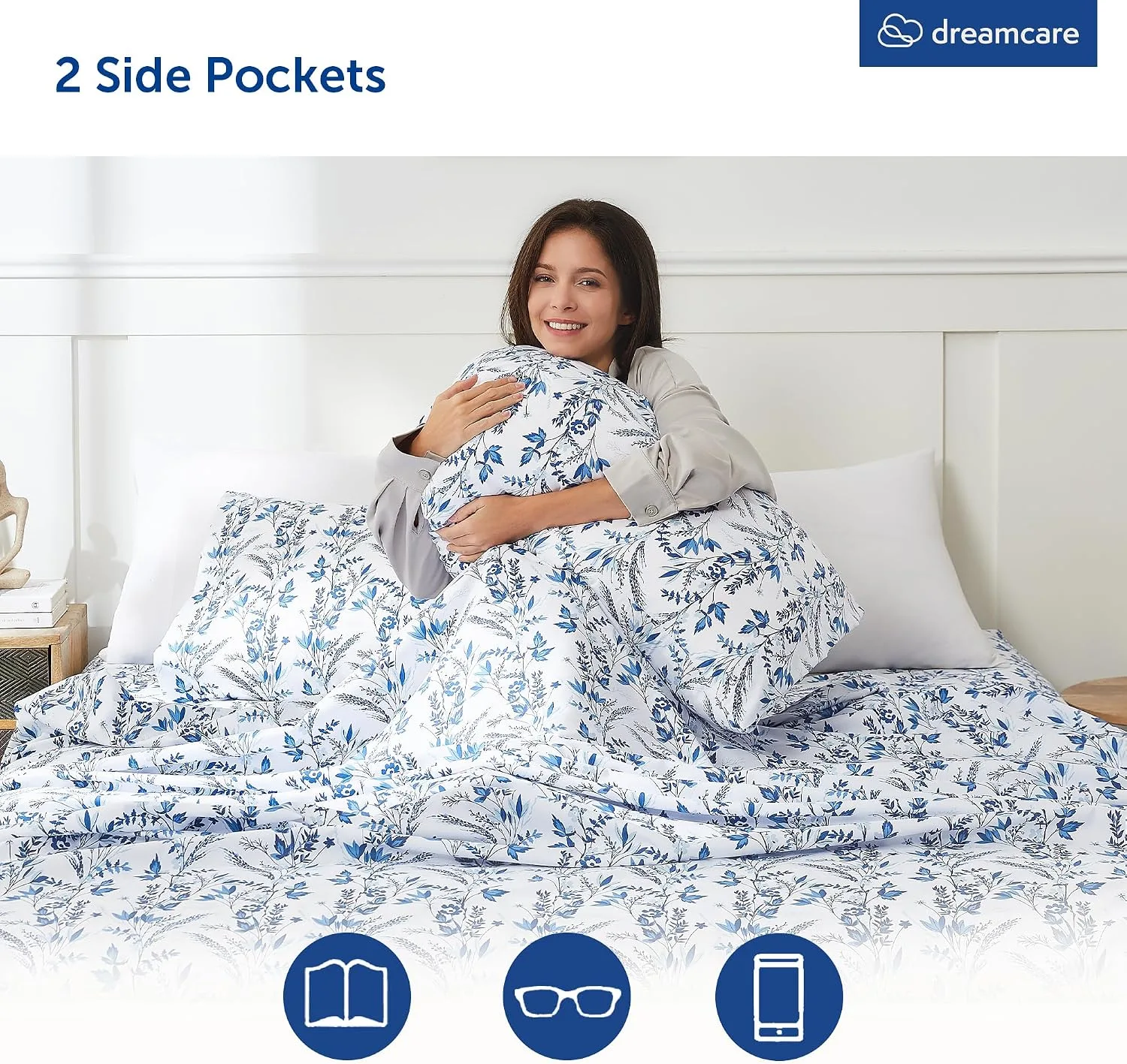 DREAMCARE Twin Sheets - 3 pcs Breathable Cooling Twin Bed Sheets