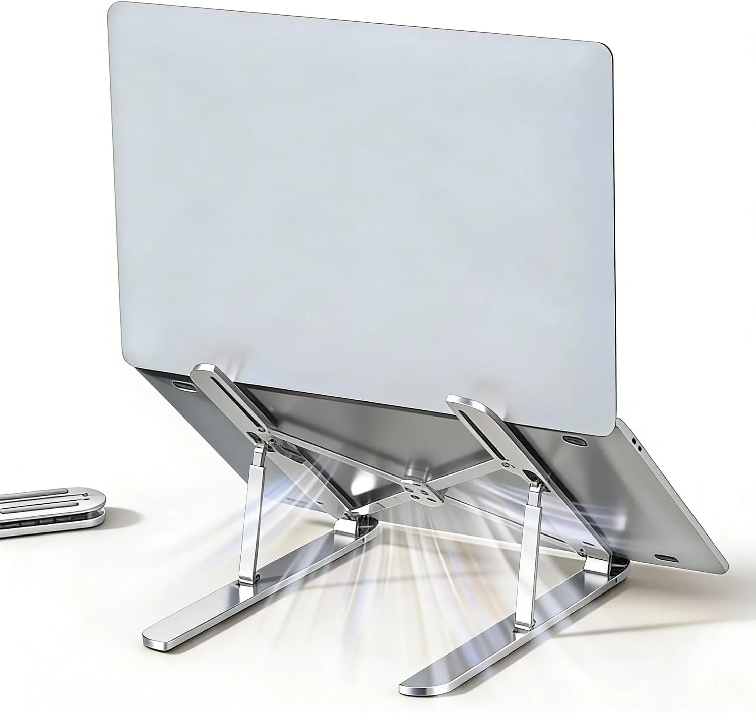 Ergonomic Foldable Computer Stand, 10-Level Height Adjustable Aluminum Laptop Stand, Compatible with 17.3 Inch Laptops, Tablets & Drawing Tablets, for MacBook, HP, Lenovo, Dell (Pink-1)