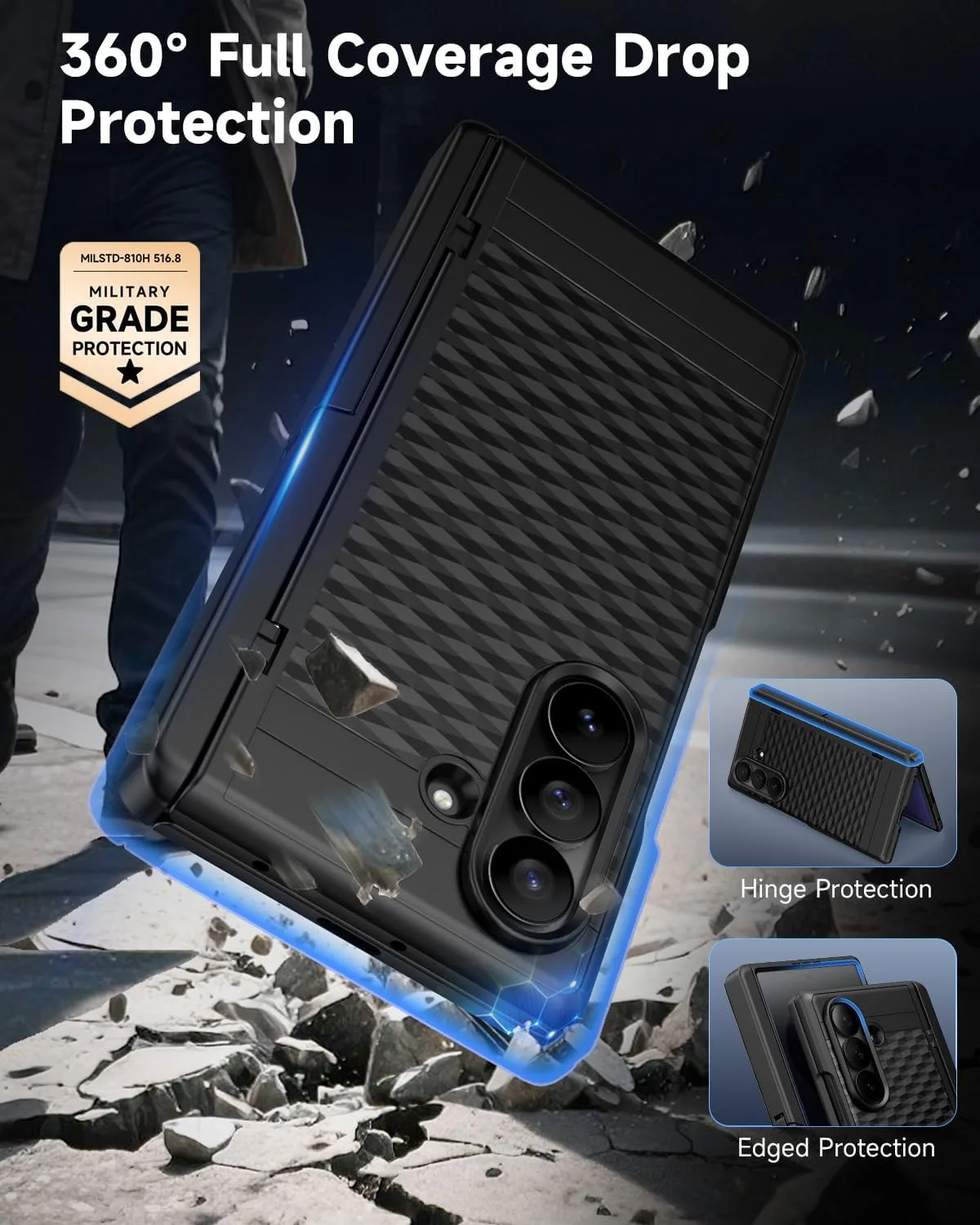 seacosmo for Samsung Galaxy Z Fold 8 Ultra Case Stand Privacy Screen Black