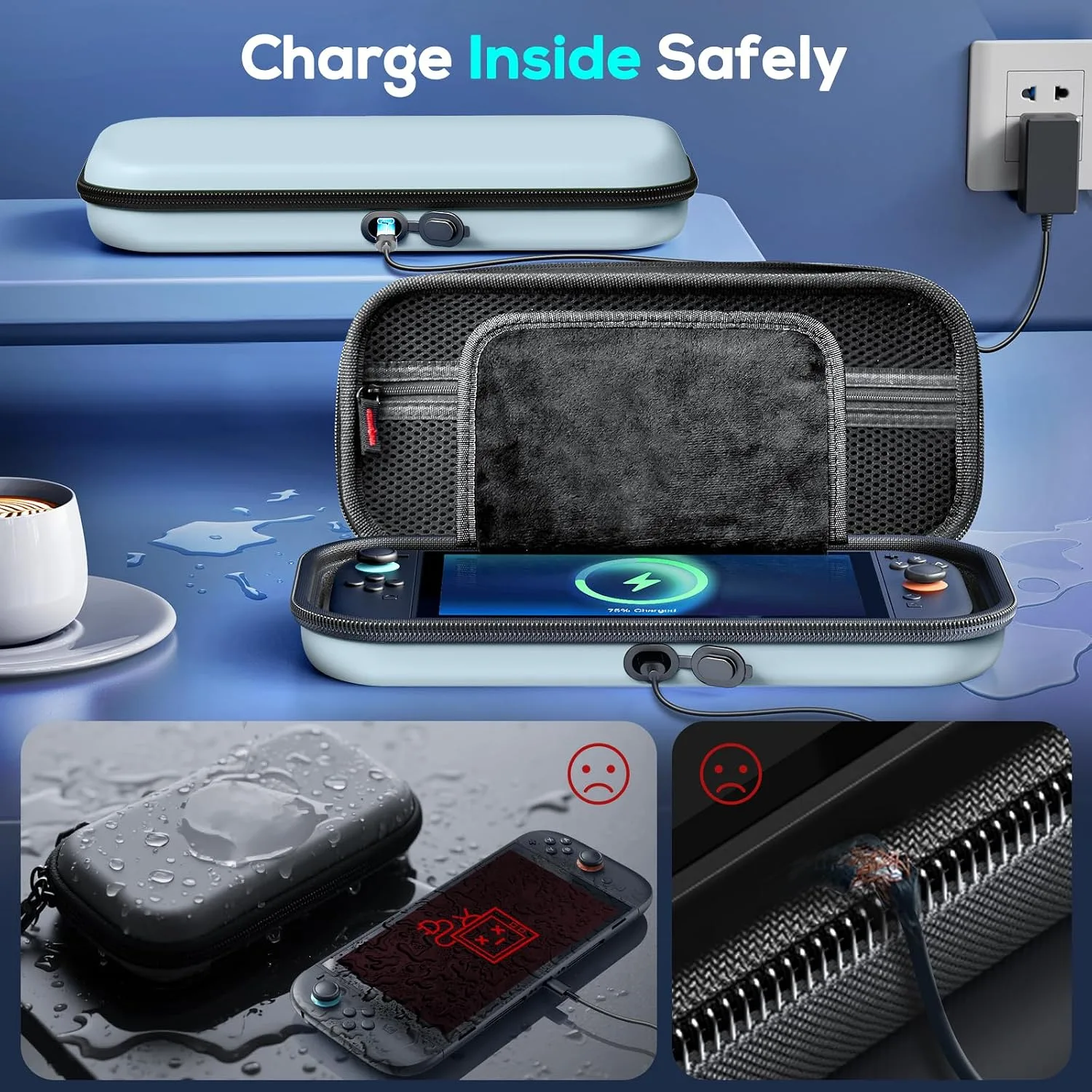 Auarte Switch Case for Switch 2 Console (2025)/OLED, [Charge Inside] Design