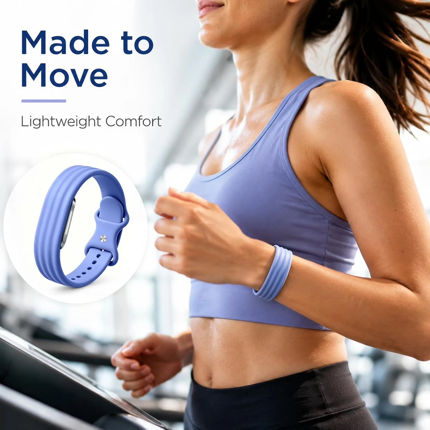 3 Pack Silicone Sport Band Compatible with Hume Band 2.0 Fitness Tracker,Soft Silicone Replacement Adjustable Sweatproof Wristband for Hume 2.0 Band, Running, Workout & Daily Wear for Women Men