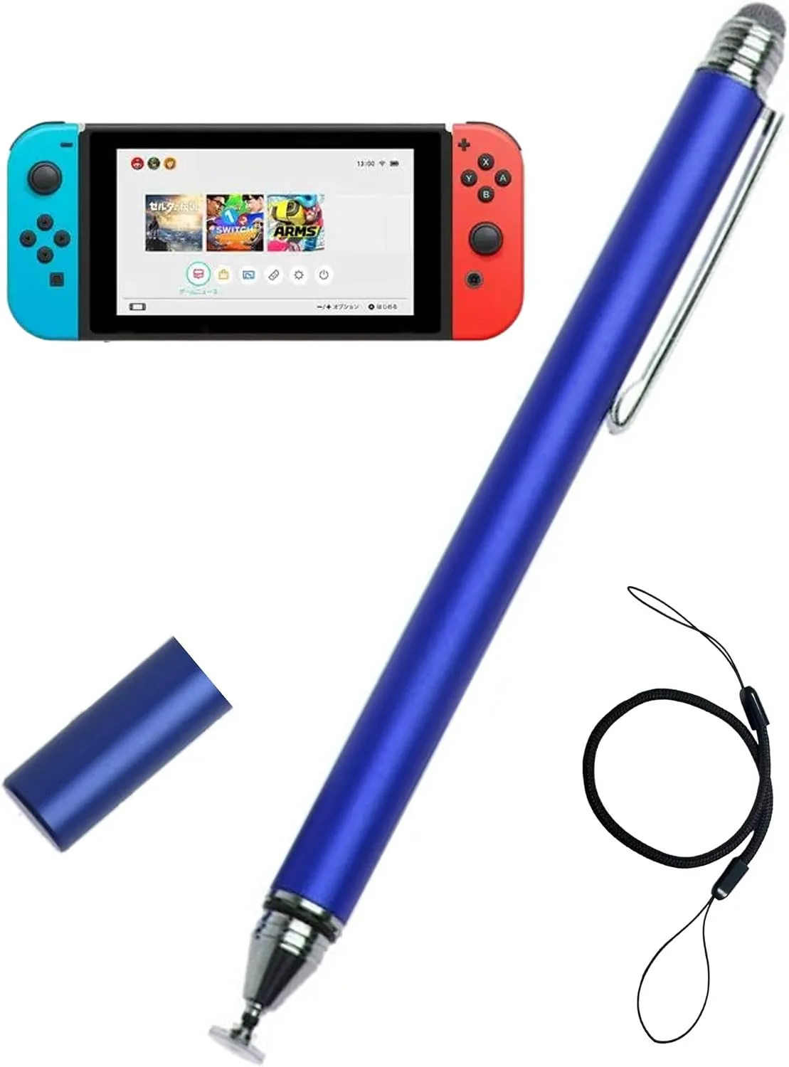 2-in-1 Stylus Pen for Nintendo Switch1/2/Lite/OLED, with Lanyard (DarkBlue)