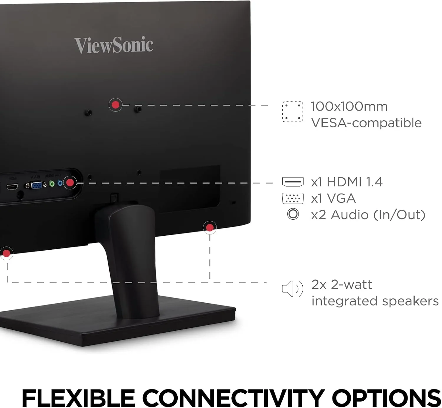 ViewSonic VS2447M 24 Inch 1080p Computer Monitor, 100Hz LED Display