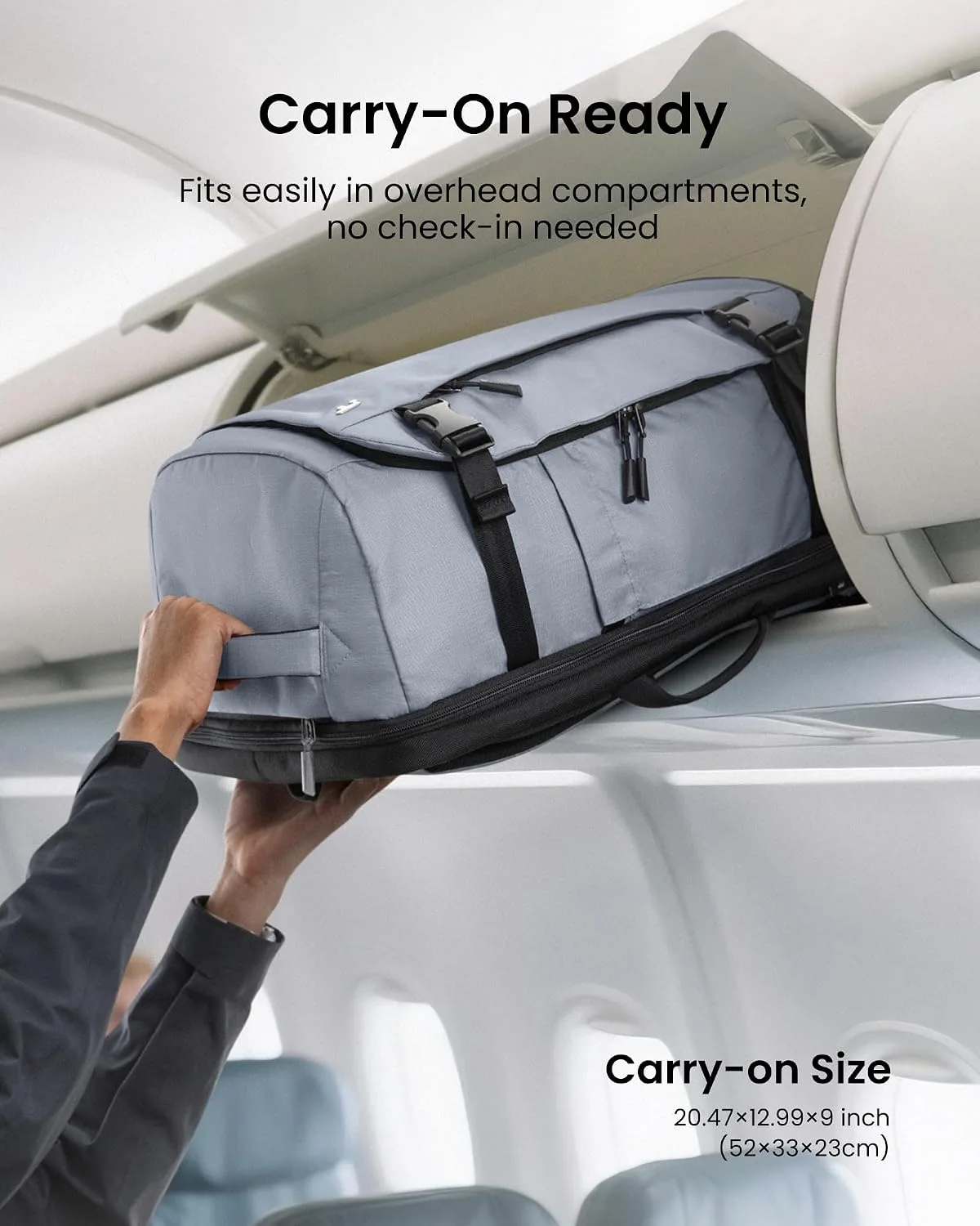 tomtoc Travel Backpack 40L, TSA Carry On Bag Flight Approved, PFAS Free