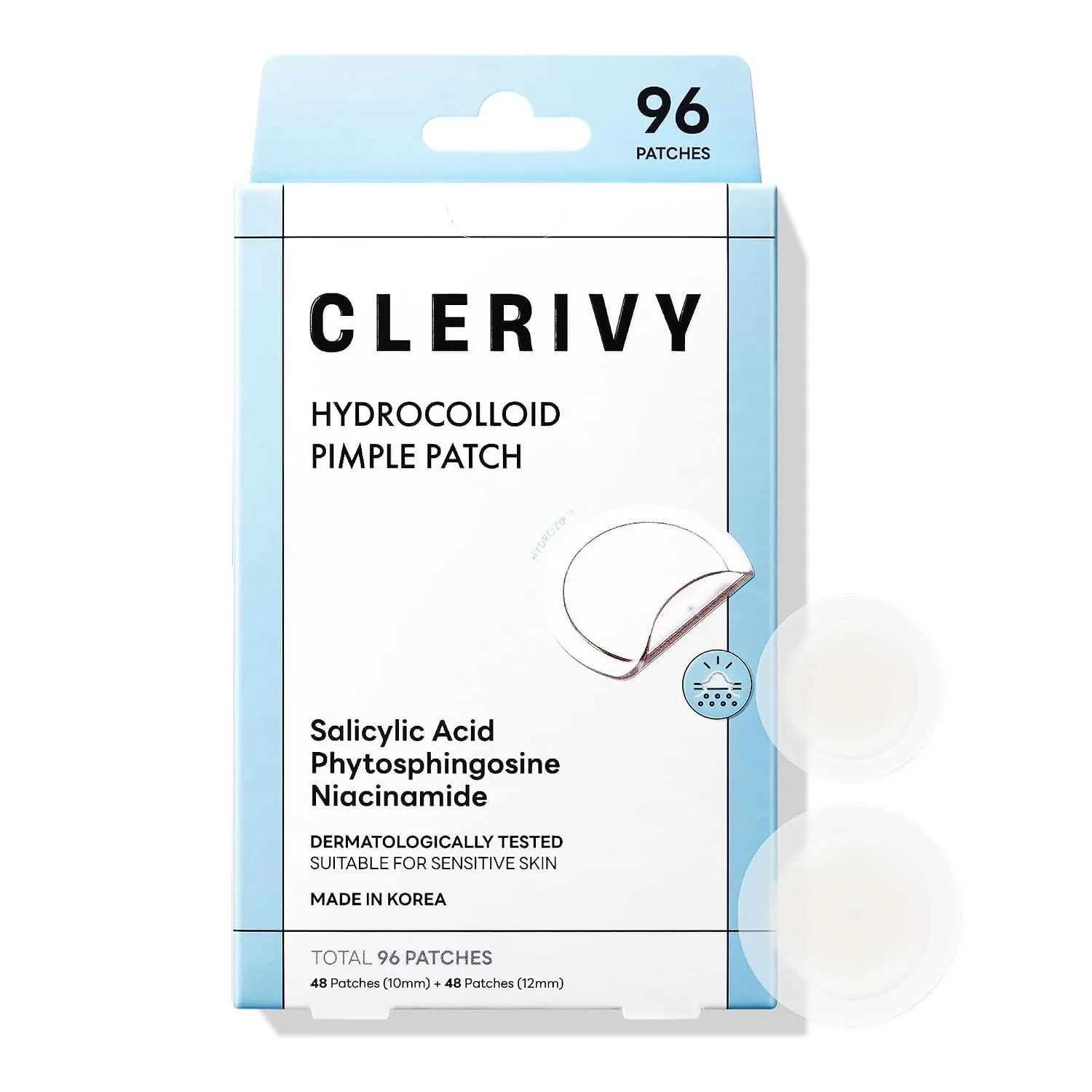 Hydrocolloid Pimple Patches, Salicylic Acid & Phytosphingosine (96 Count)