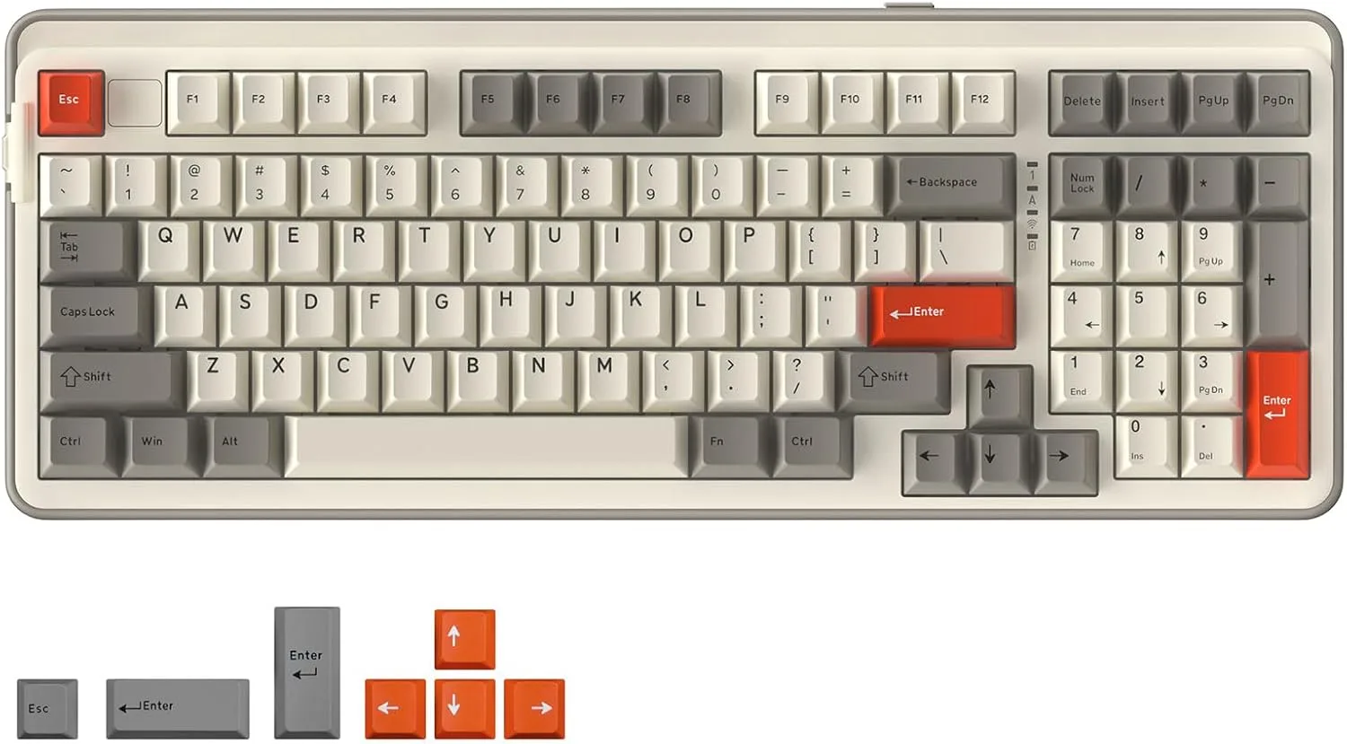 Teclado Gamer Dareu EK98pro Wireless Mecánico Tri-Mode RGB Cream