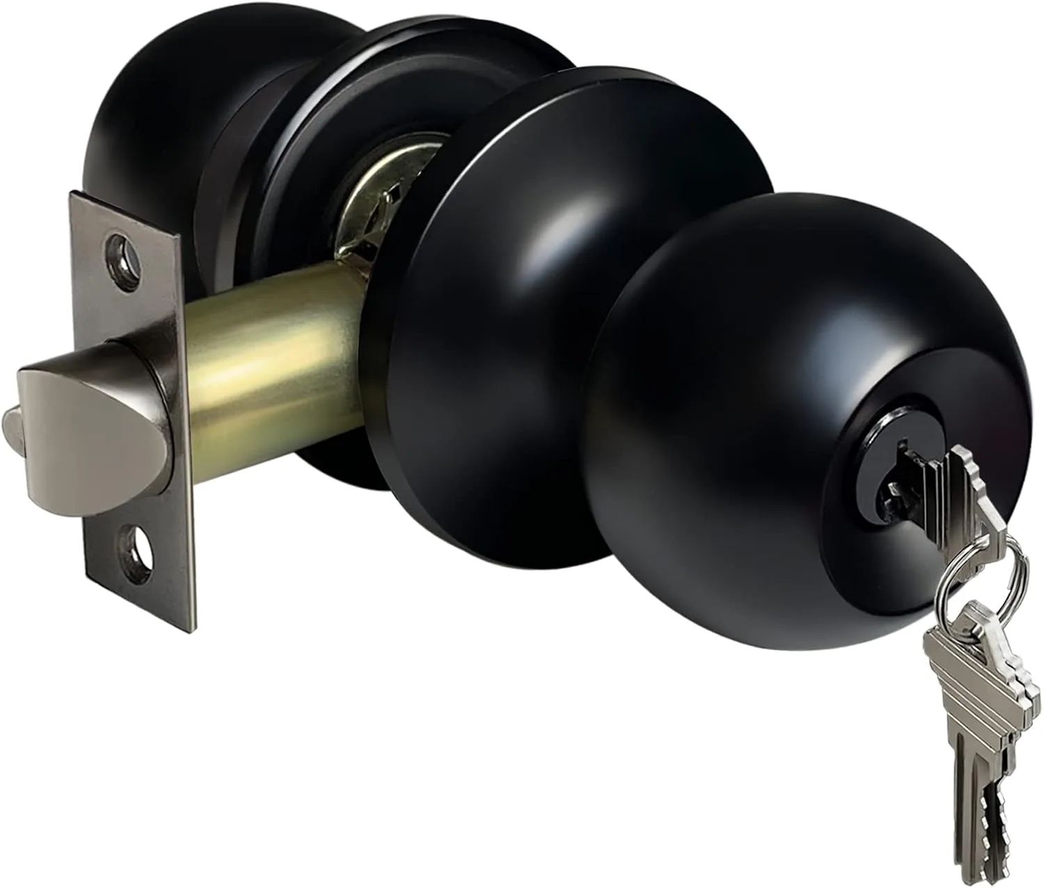Manija para puerta de entrada Bestten con llave acabado negro mate
