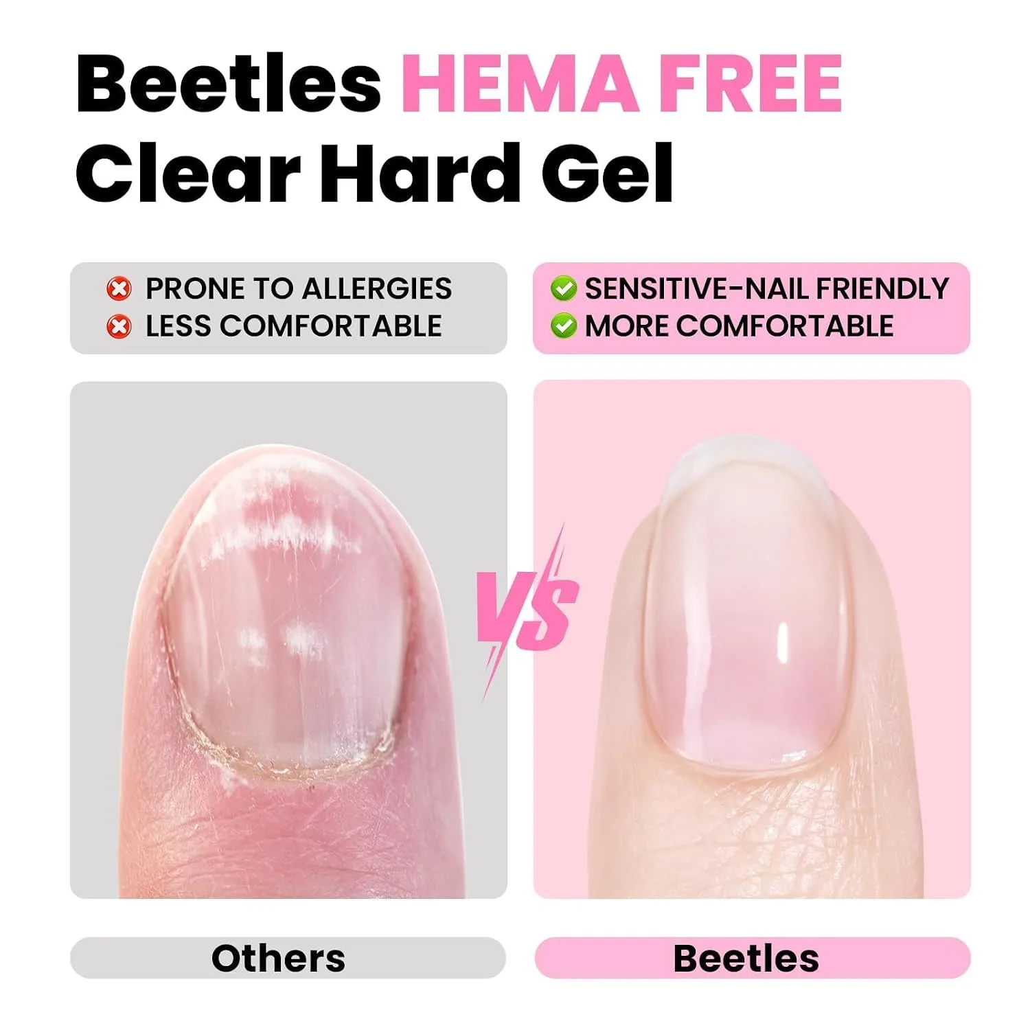 Beetles Hard Gel Jelly Pink, 30g 9 in 1 HEMA-Free Builder Nail Gel