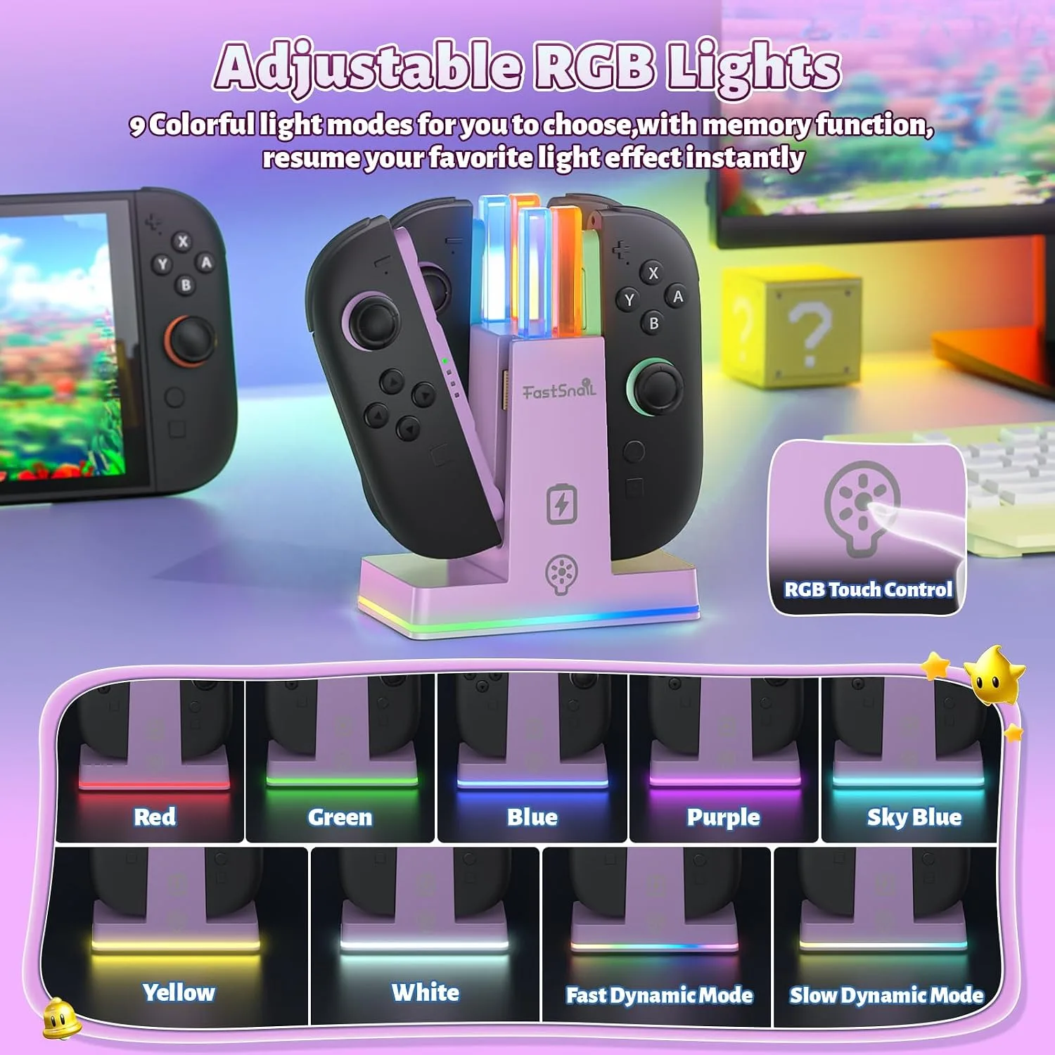 FASTSNAIL Switch 2 Controller Charger Dock for Nintendo Switch 2 for JoyCon