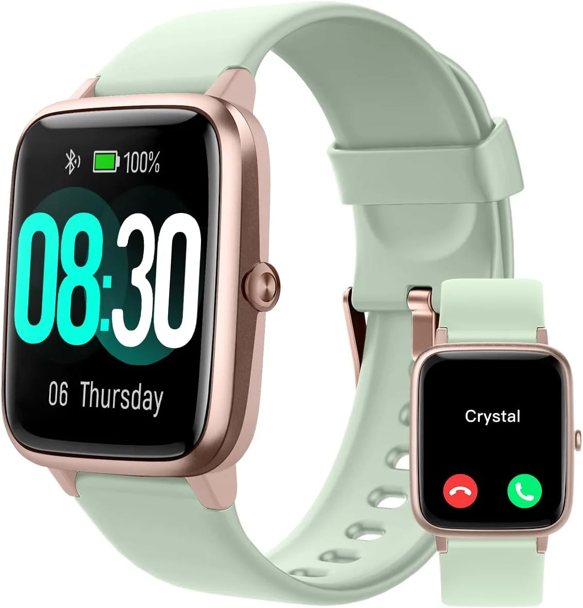 GRV Smart Watch for Men Women, Bluetooth Call, for iPhone Android Aqua GD
