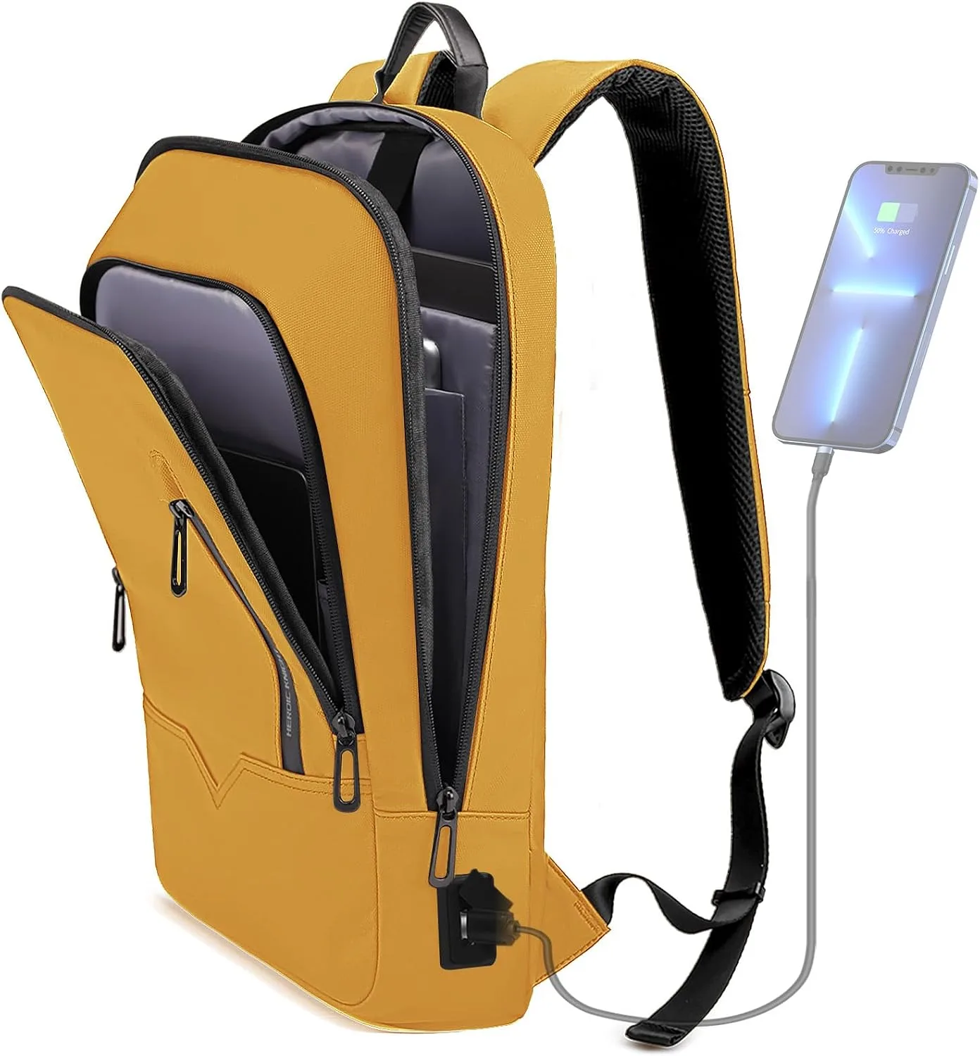 hk Backpack for Men, Business Slim Computer Bag for 17.3 Inch Laptop