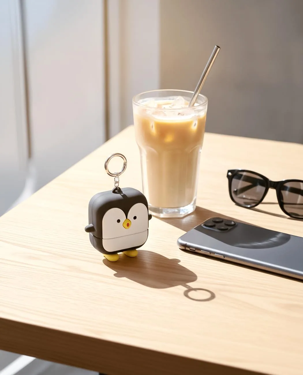 KAHI Airy Fit Sun Stick Penguin Silicone Keychain Holder Bag Charm Case